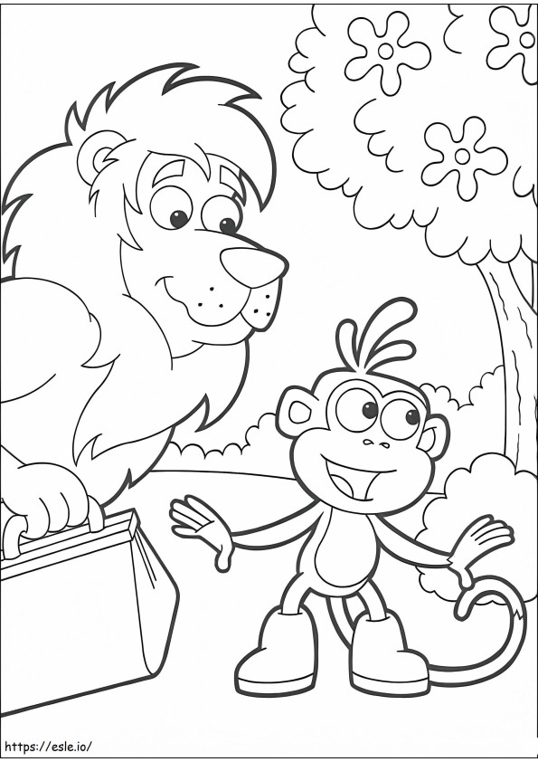Boots With Lion coloring page