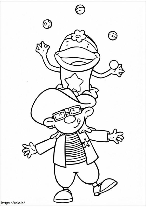 Skeebo Seltzer And Croaky Frogini coloring page