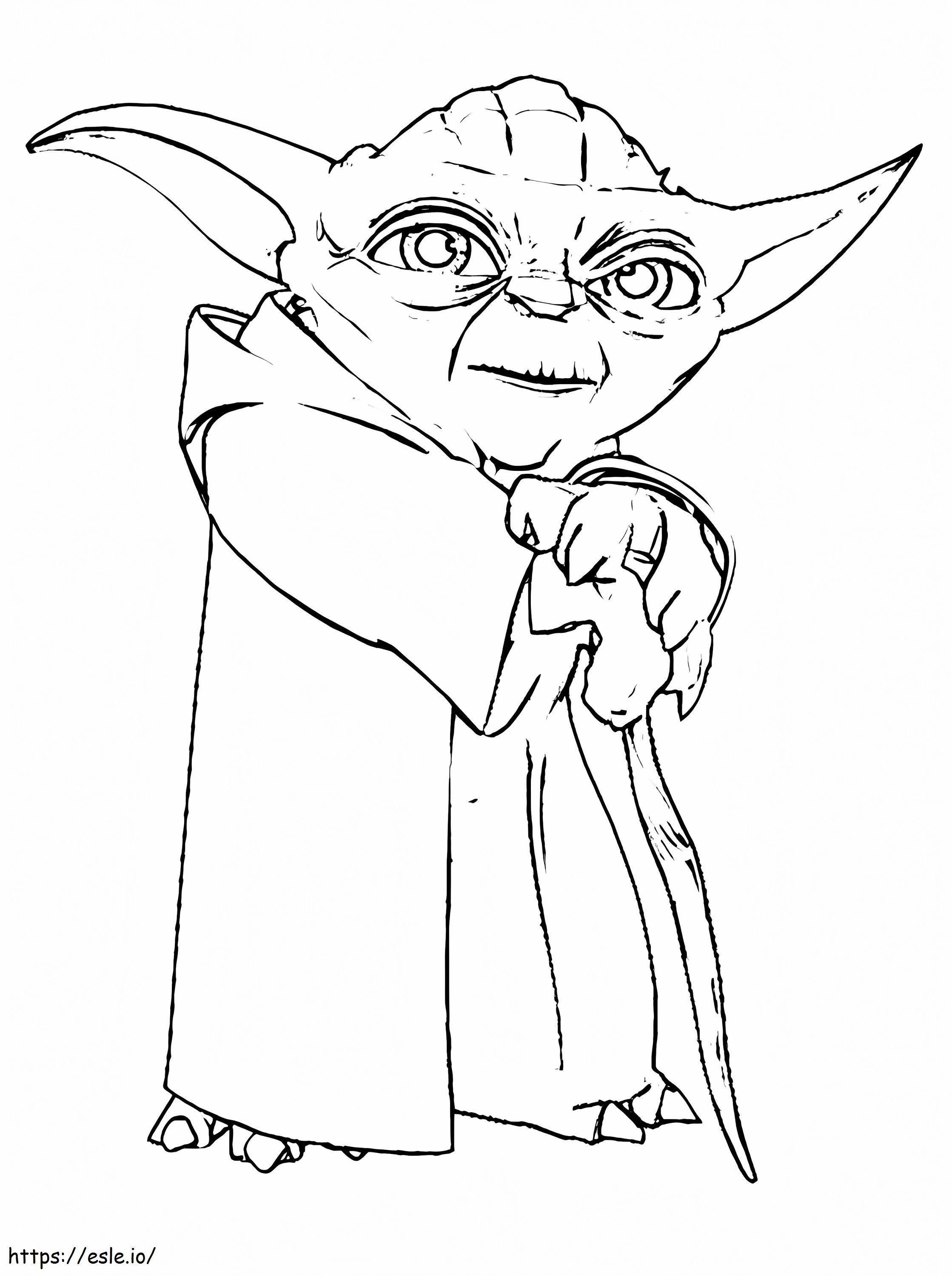 Guerra nas Estrelas Mestre Yoda para colorir