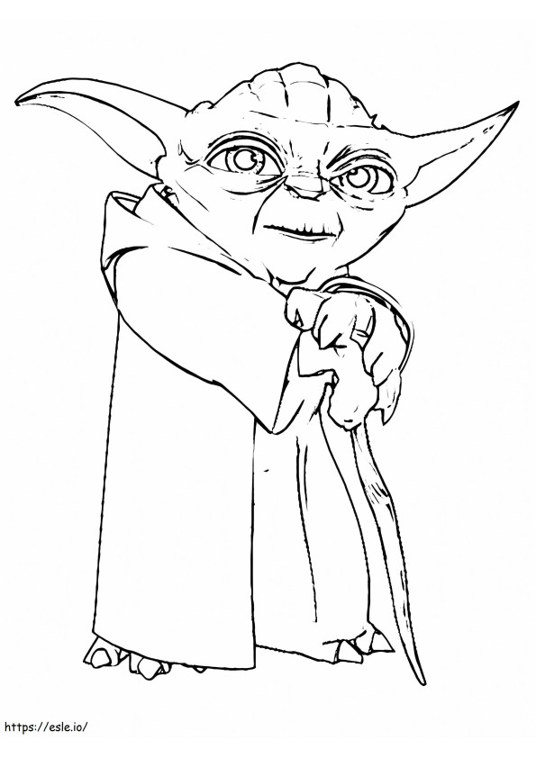 Coloriage Star Wars Maître Yoda à imprimer dessin