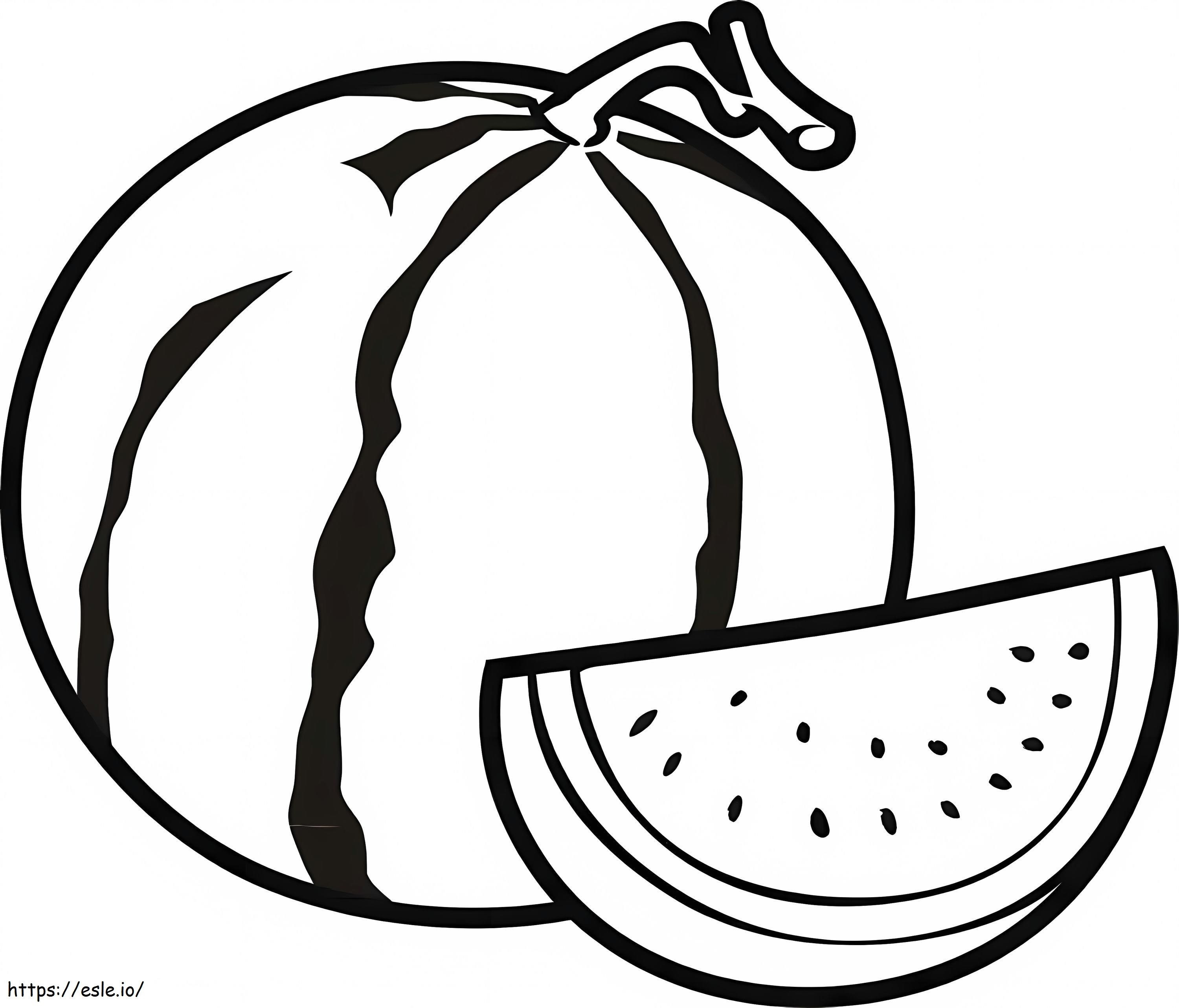 Watermelon Fruits coloring page