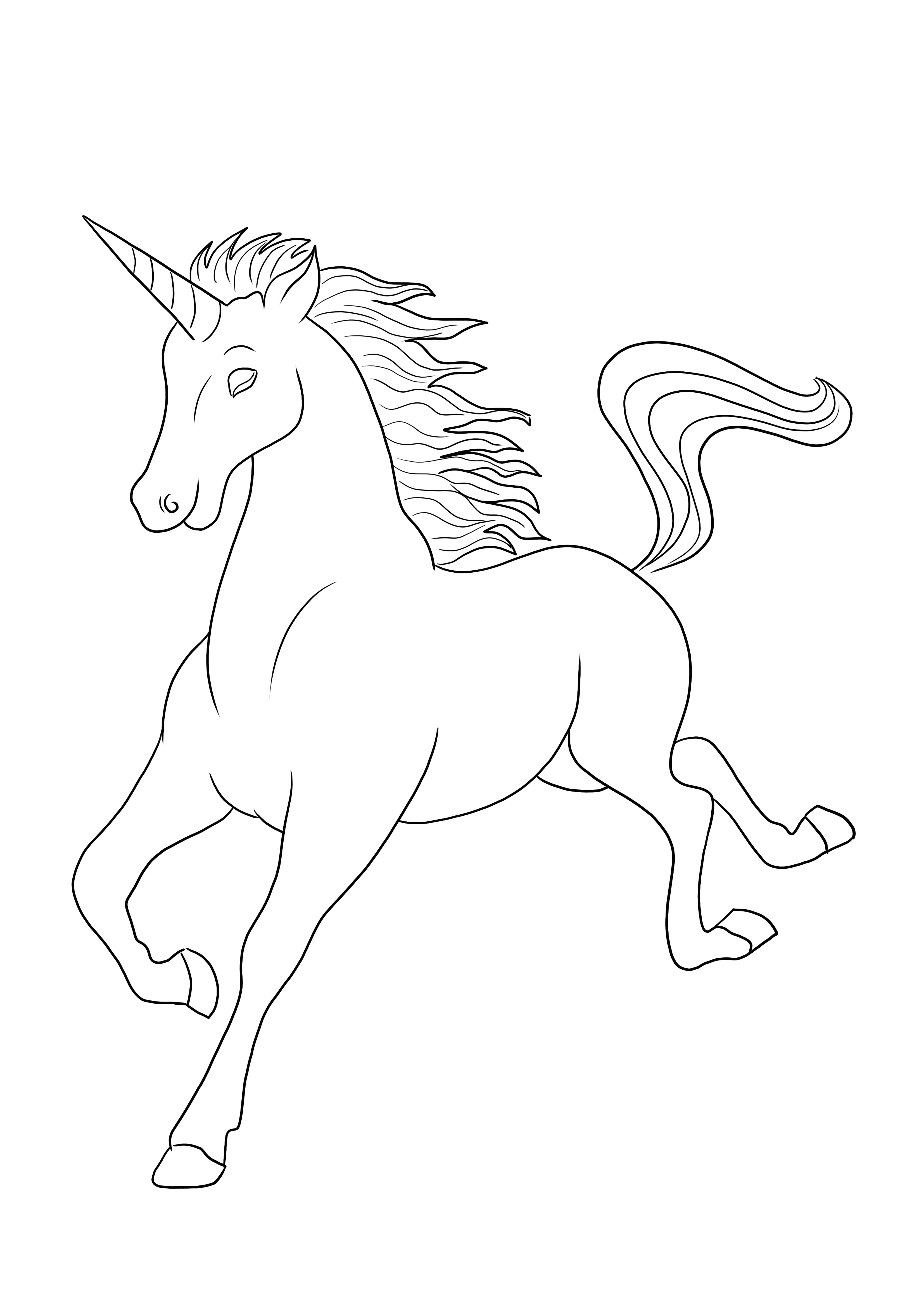 Majestic Male Unicorn este gata pentru a fi imprimat și colorat gratuit
