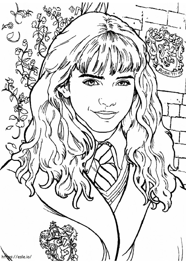 Coloriage Visage d'Hermione Granger à imprimer dessin