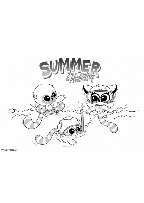 YooHoo y amigos vacaciones de verano para colorear