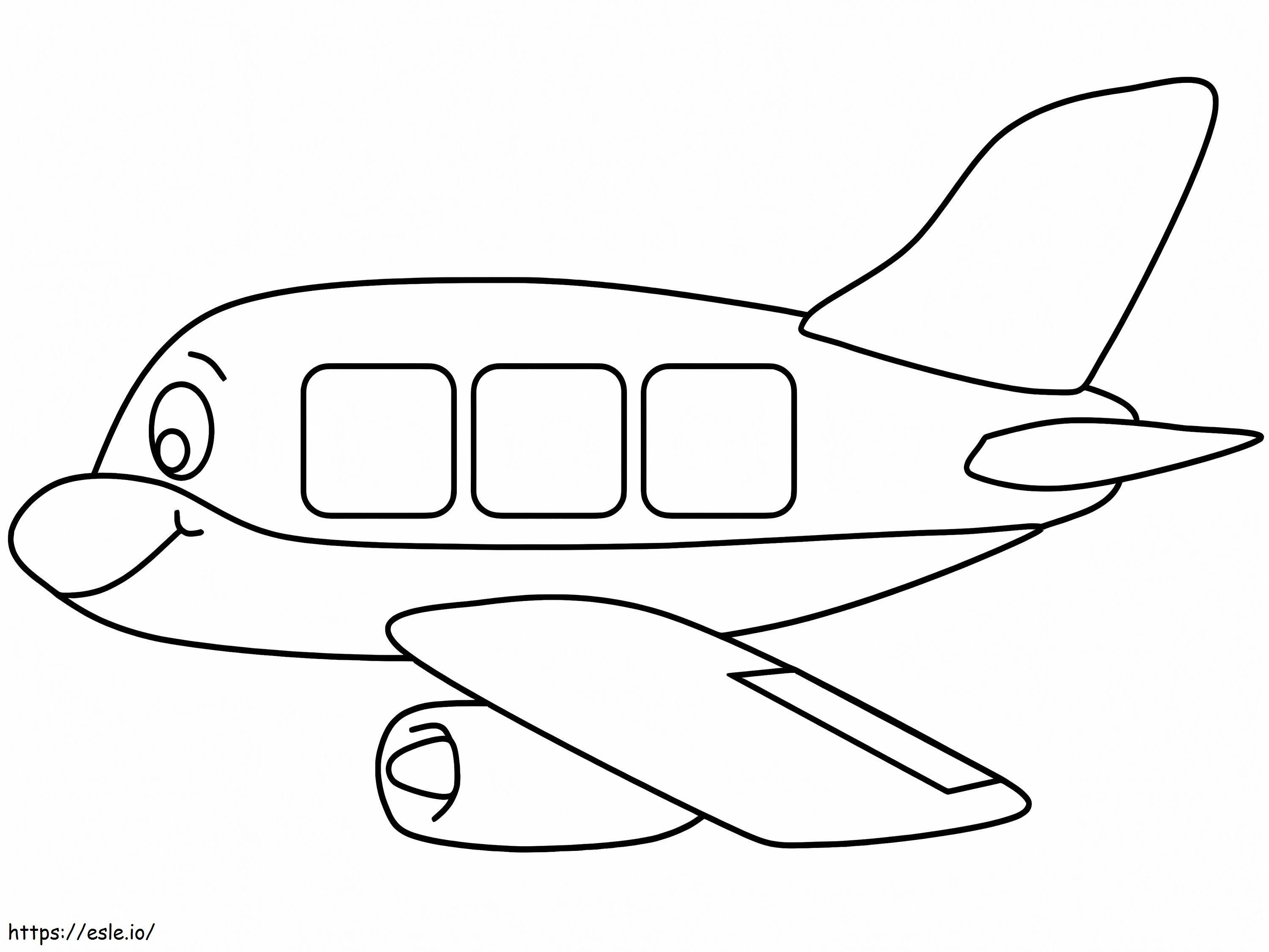 Un avion zâmbitor de colorat