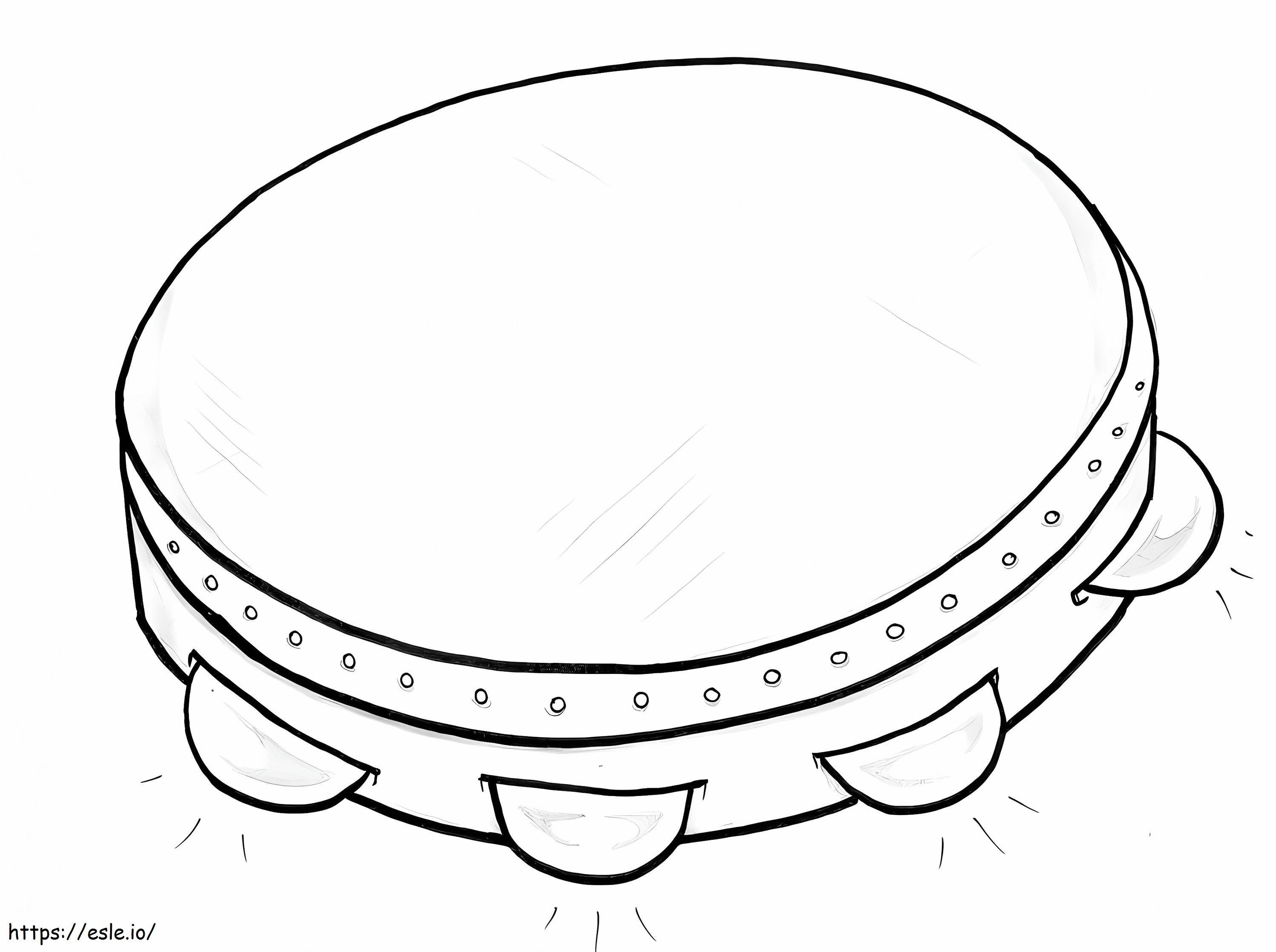Simple Tambourine 1 coloring page