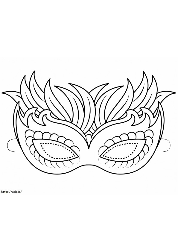 Máscara Veneciana Mardi Gras para colorear