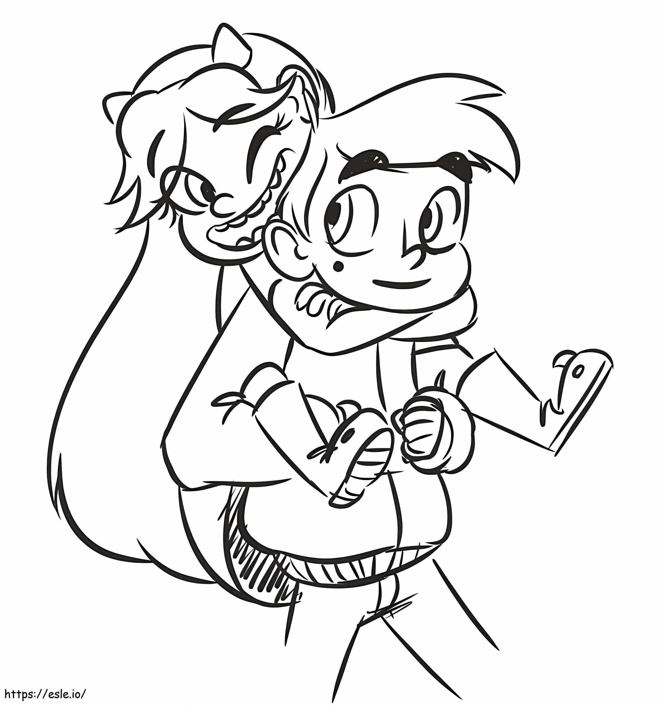 Lovely Star And Marco coloring page
