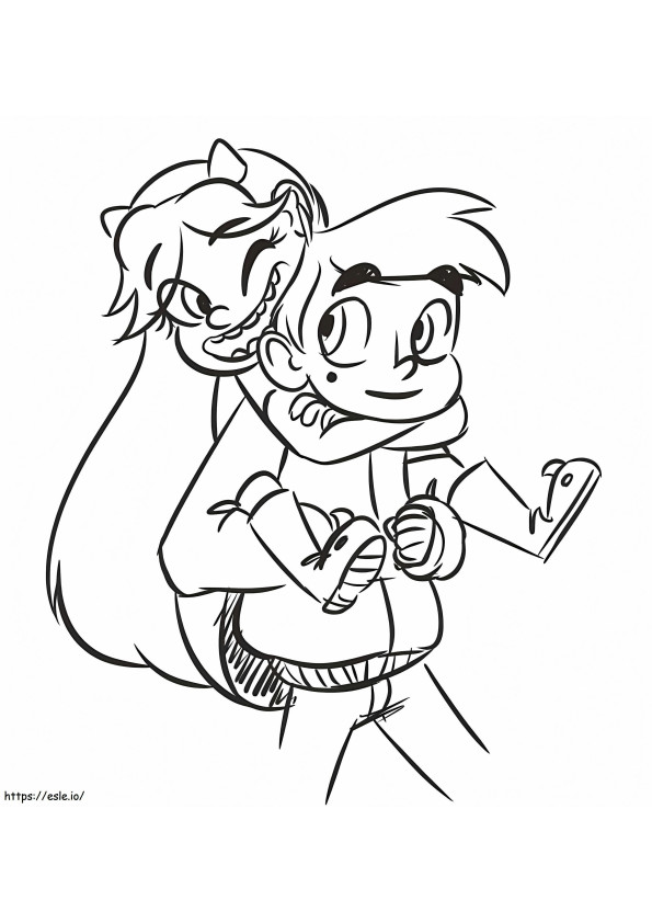 Lovely Star And Marco coloring page