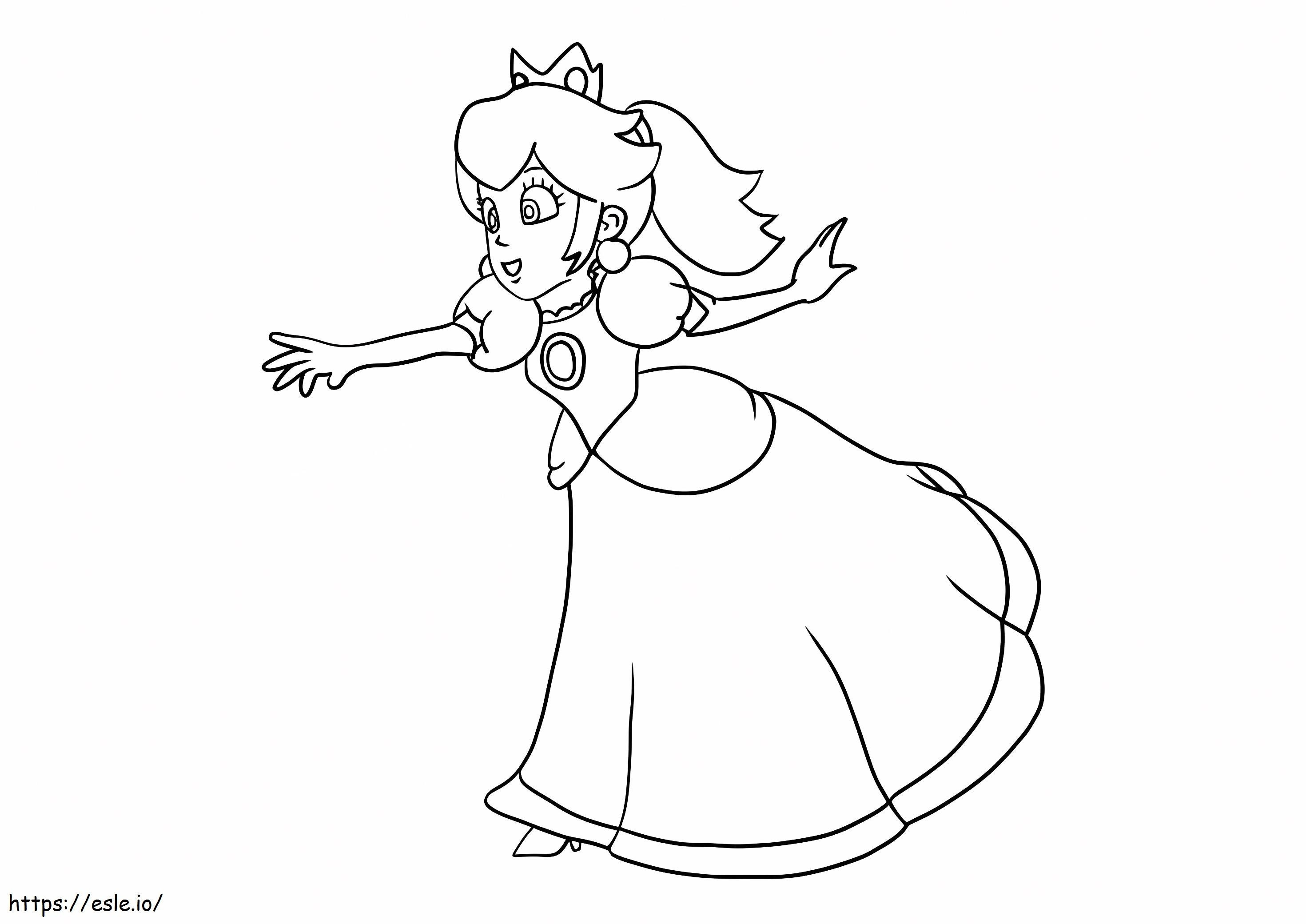 Princesa Peach caminhando para colorir