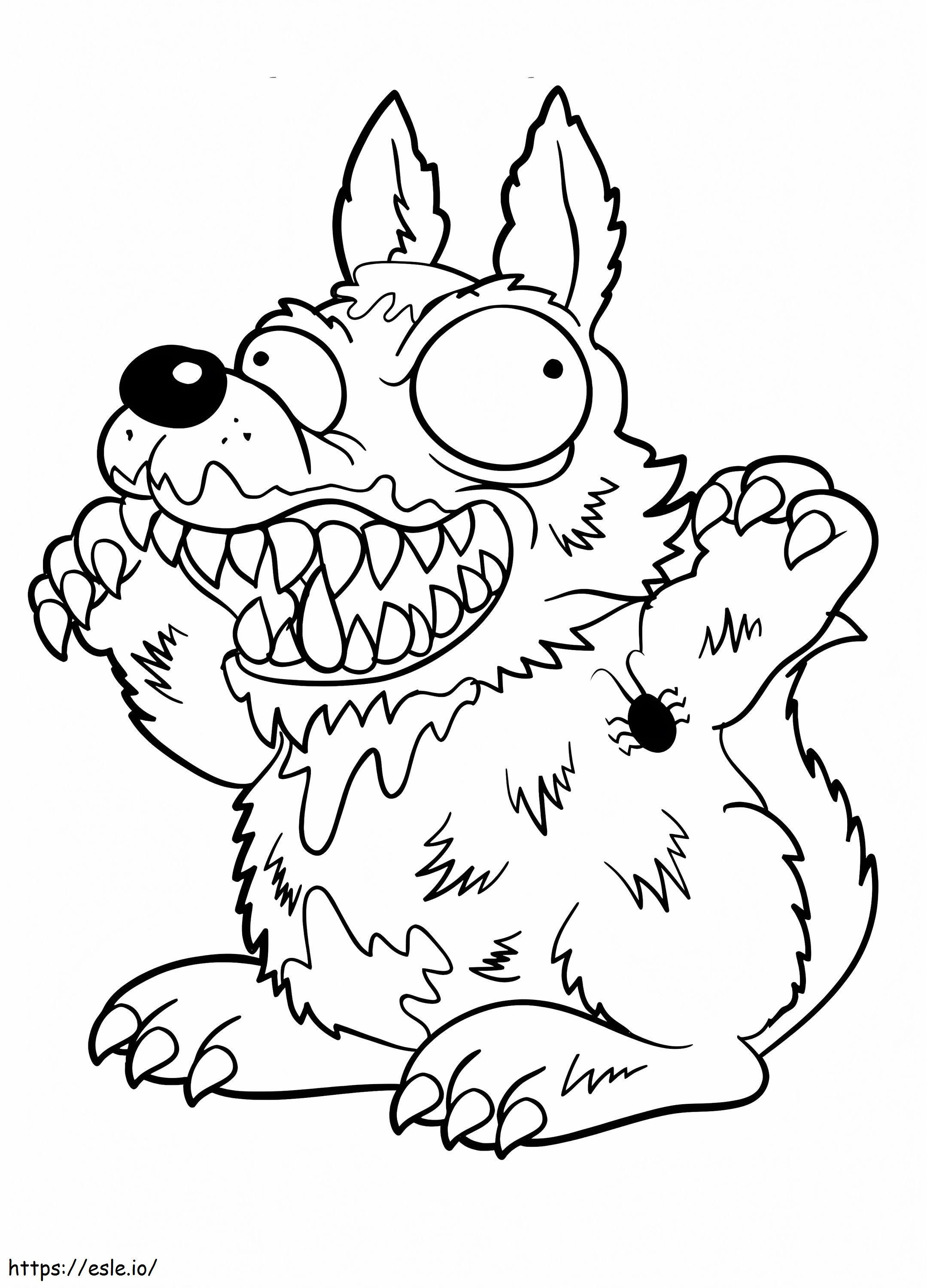 Coloriage Poubelle Waste Wolf à imprimer dessin