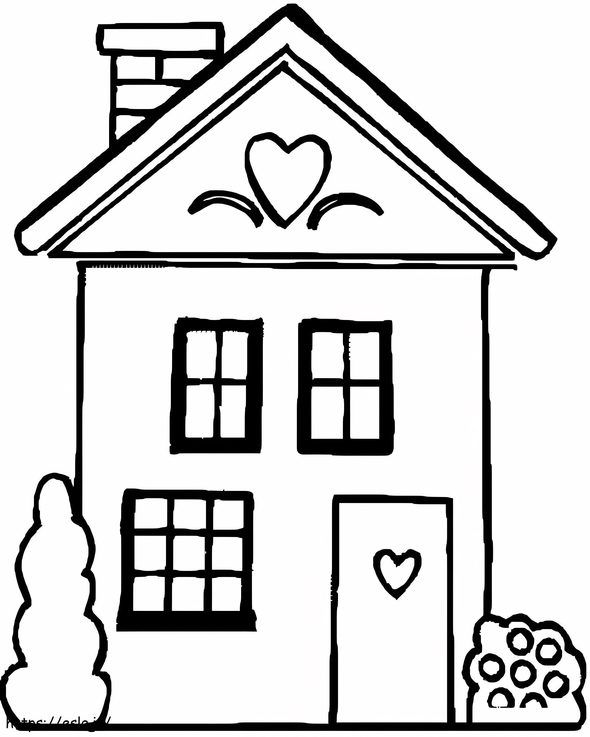 Cute House 1 coloring page