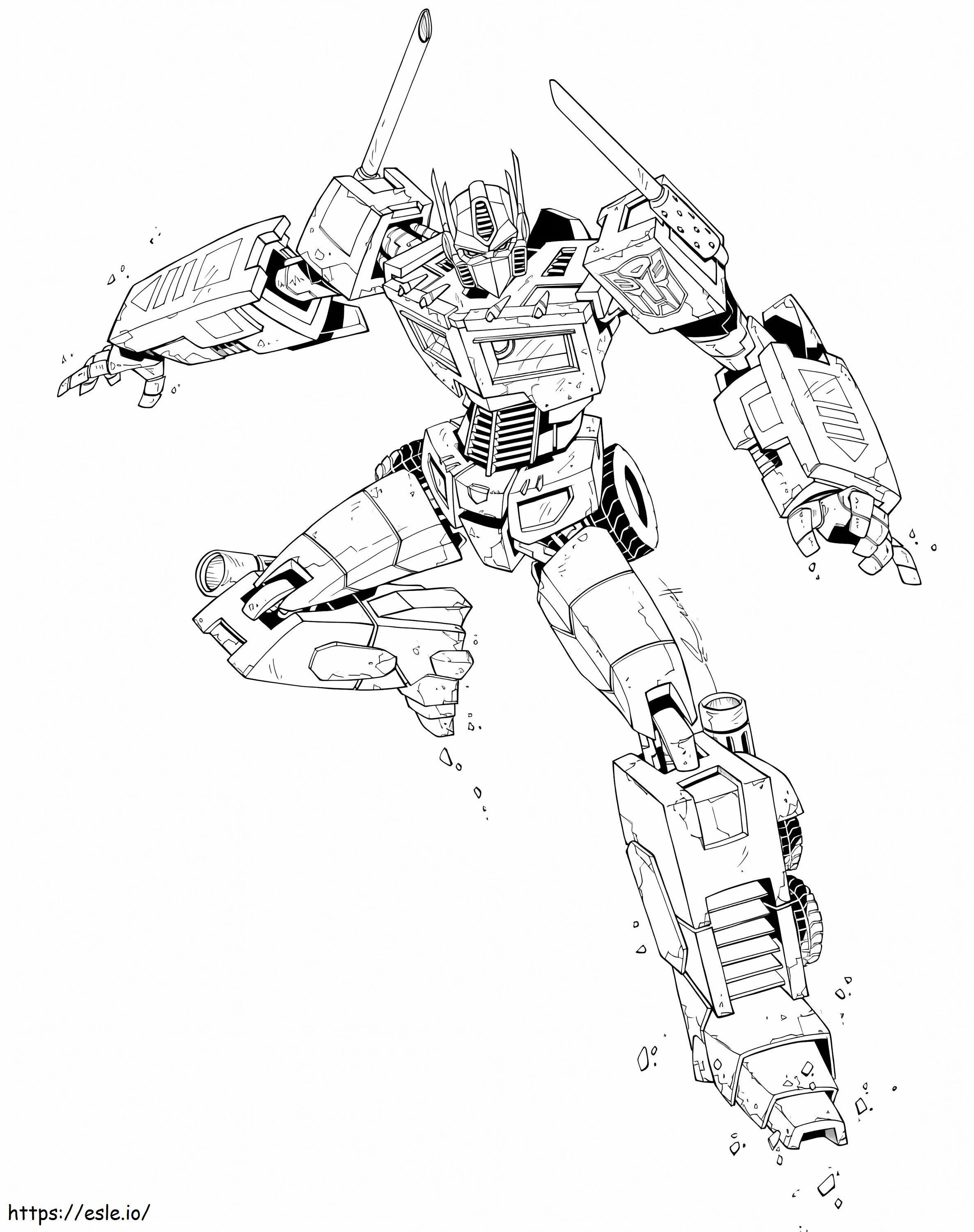 Action Optimus coloring page