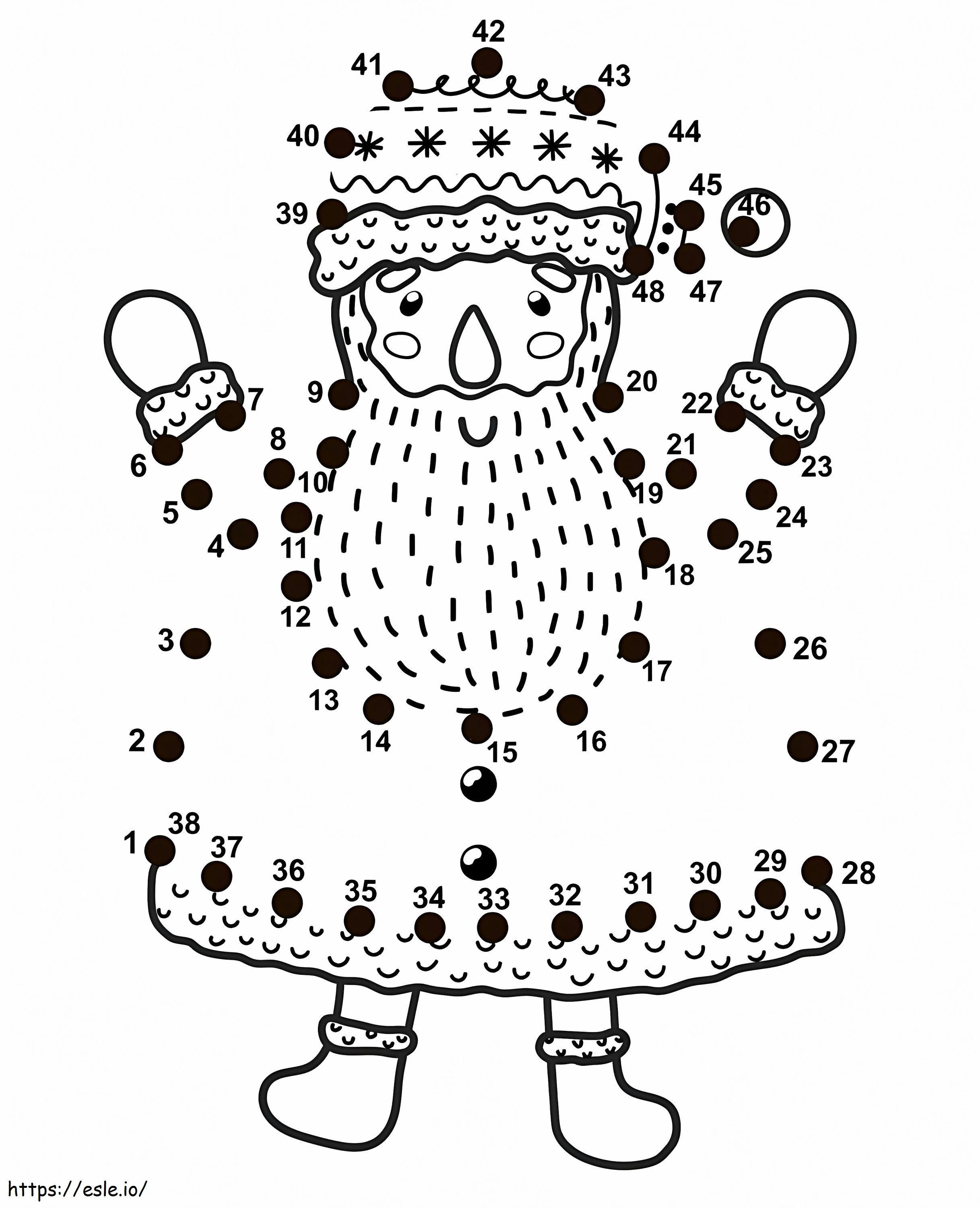 Santa Claus Christmas Dot To Dots coloring page