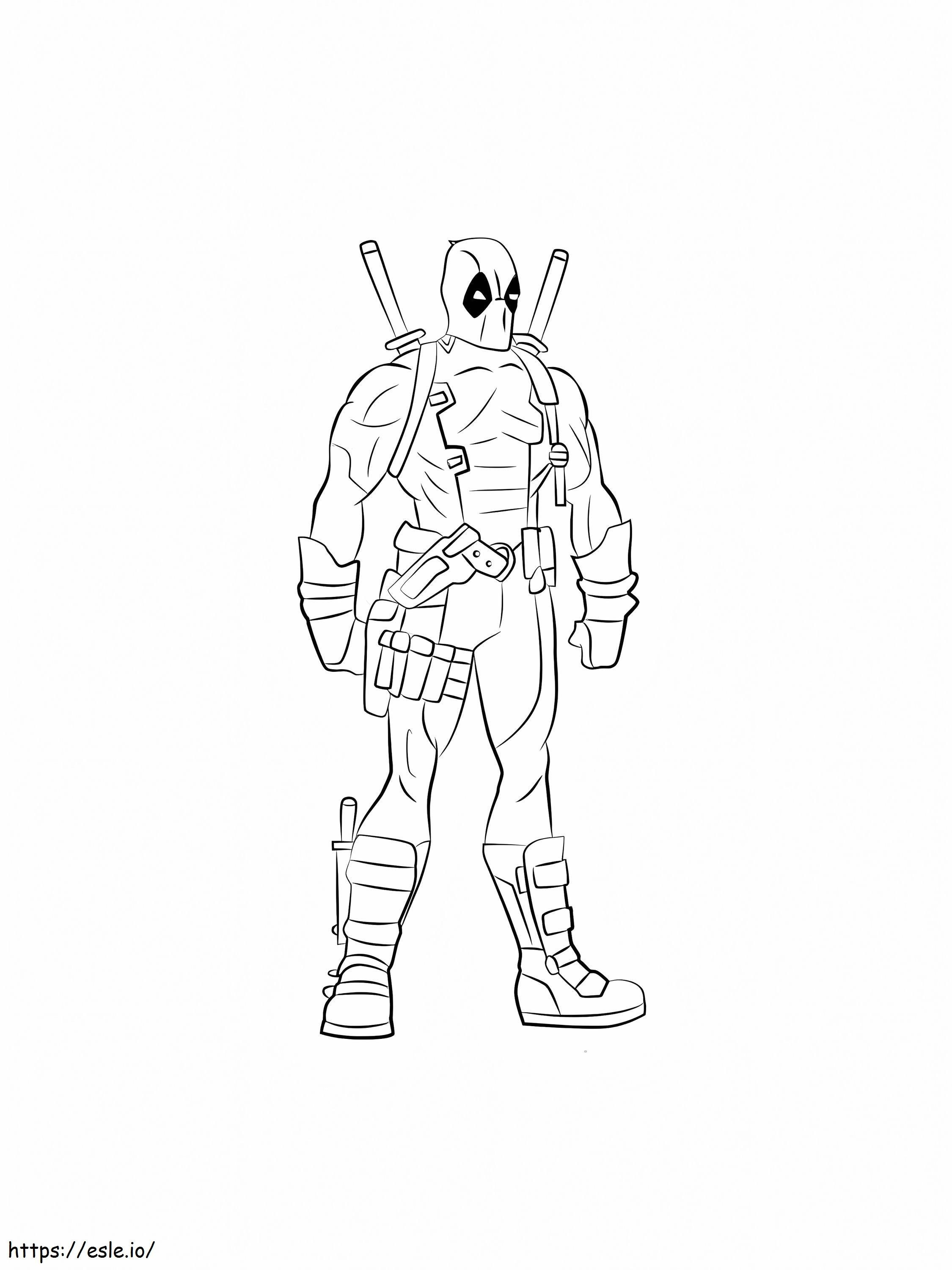 Drawing Deadpool coloring page