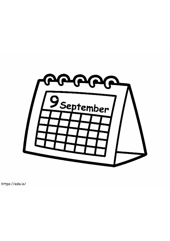 September 9 Calendar coloring page