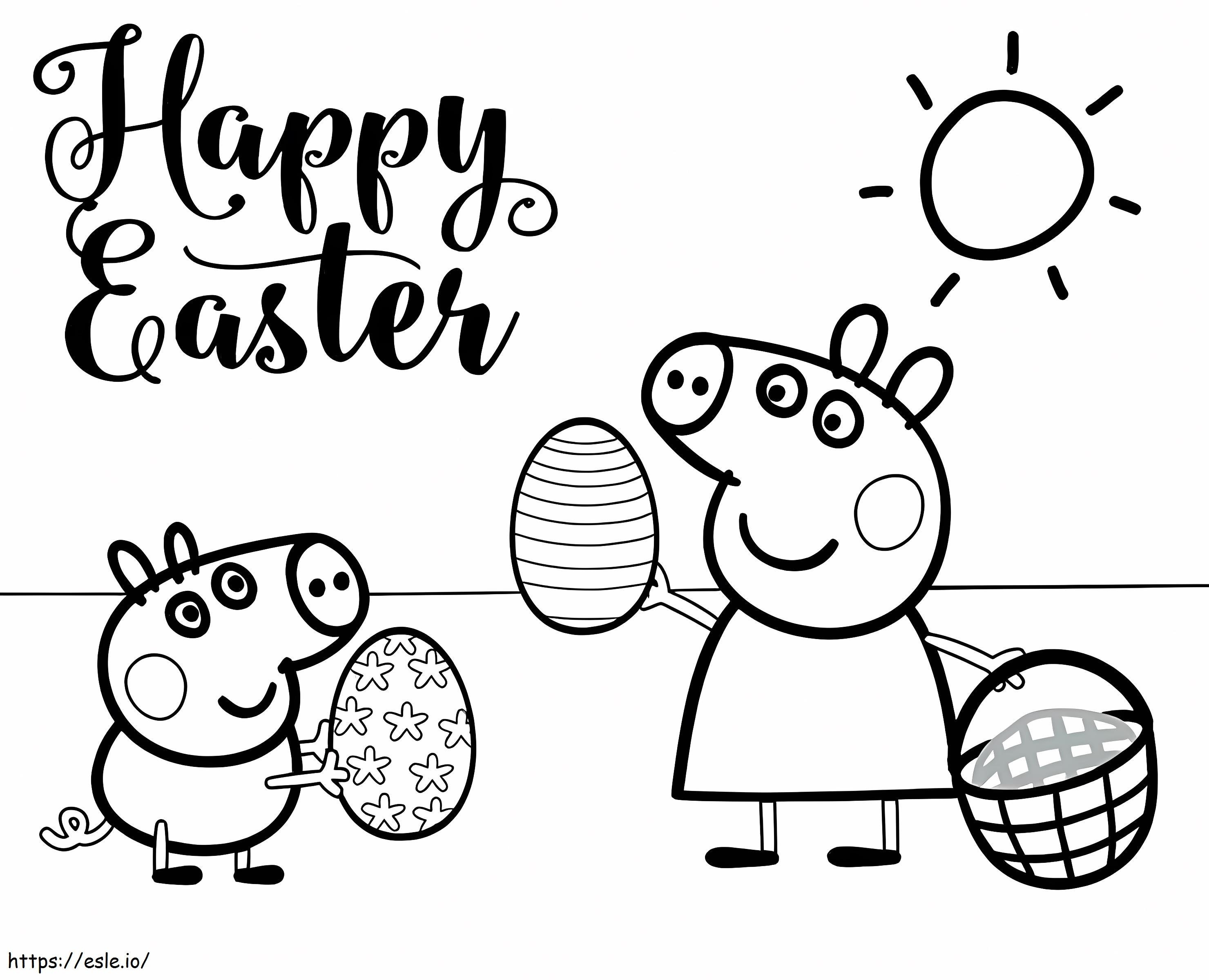 Peppa Pig And Easter Eggs coloring page
