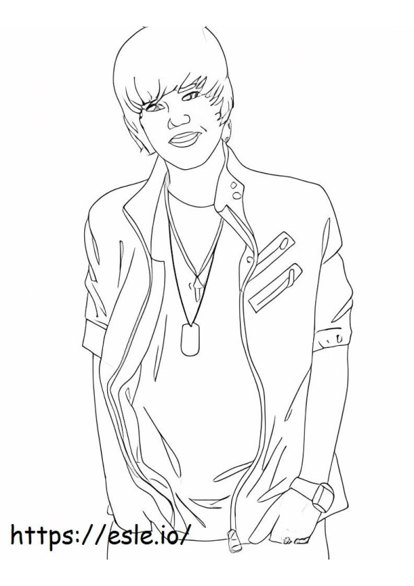 Justin Bieber With Hands In Pockets coloring page