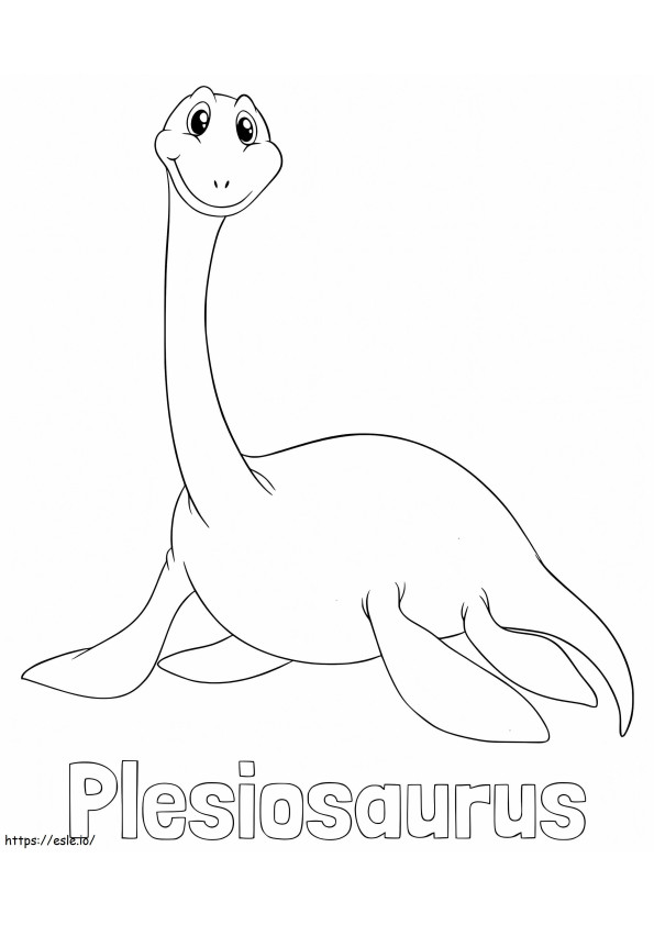 Schattige Plesiosaurus kleurplaat