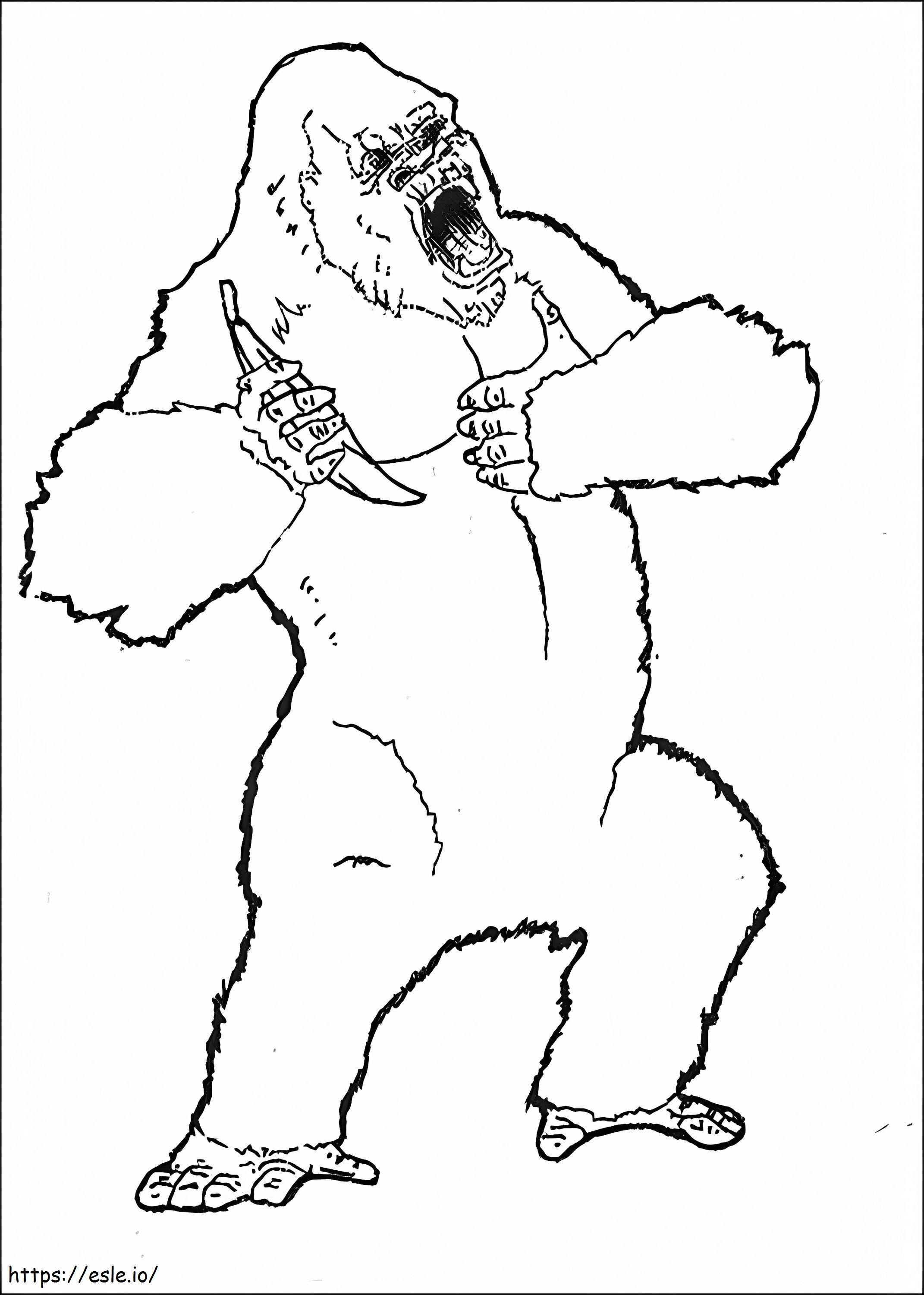 King Kong furioso para colorir