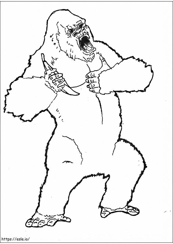 Coloriage King Kong en colère à imprimer dessin