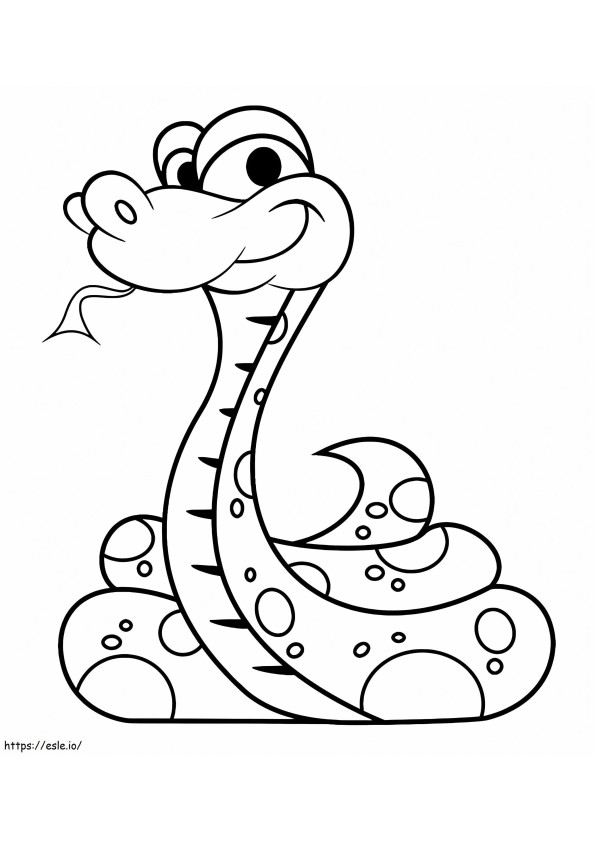Coloriage Python souriant à imprimer dessin