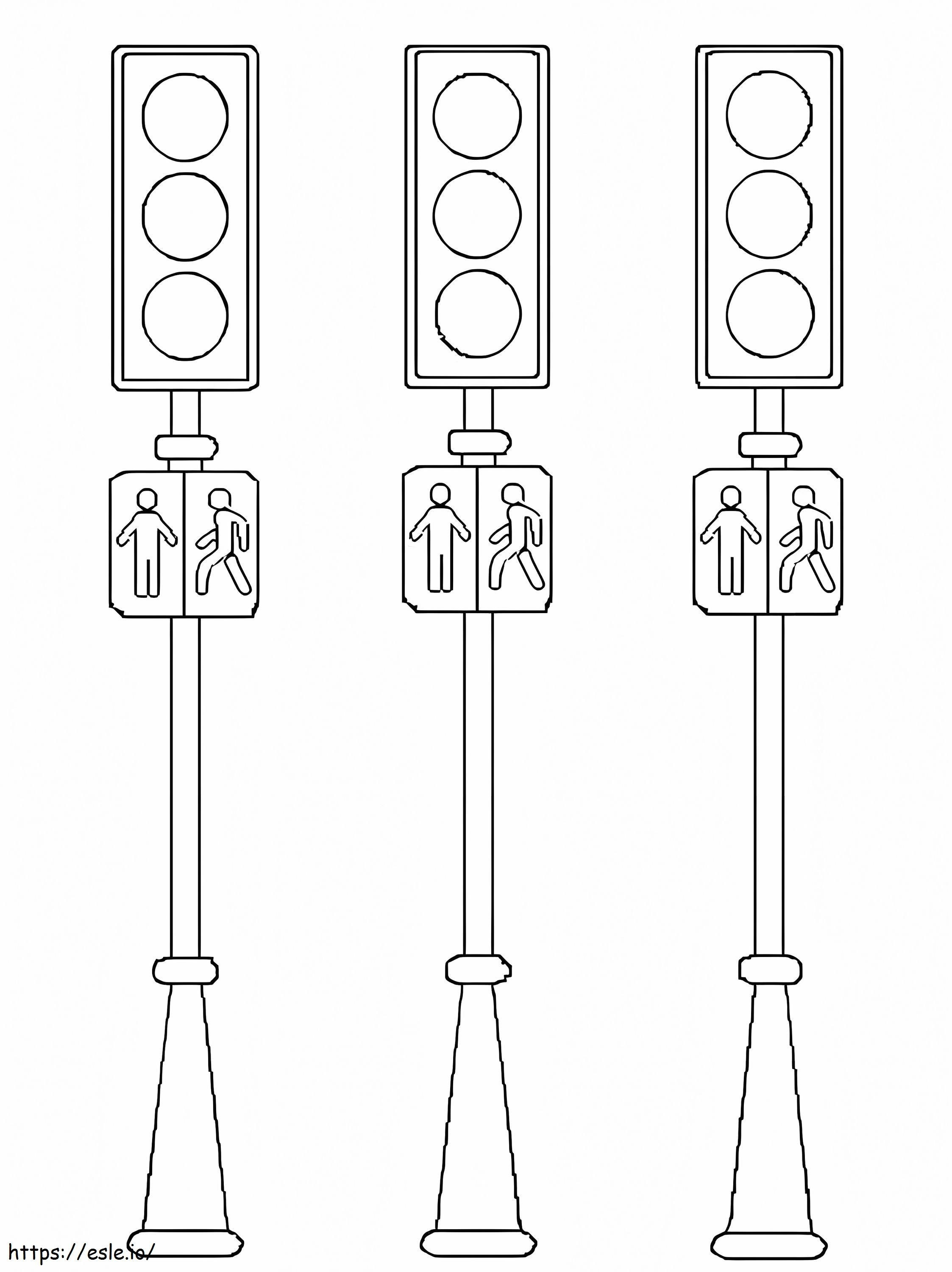 Free Printable Traffic Lights coloring page