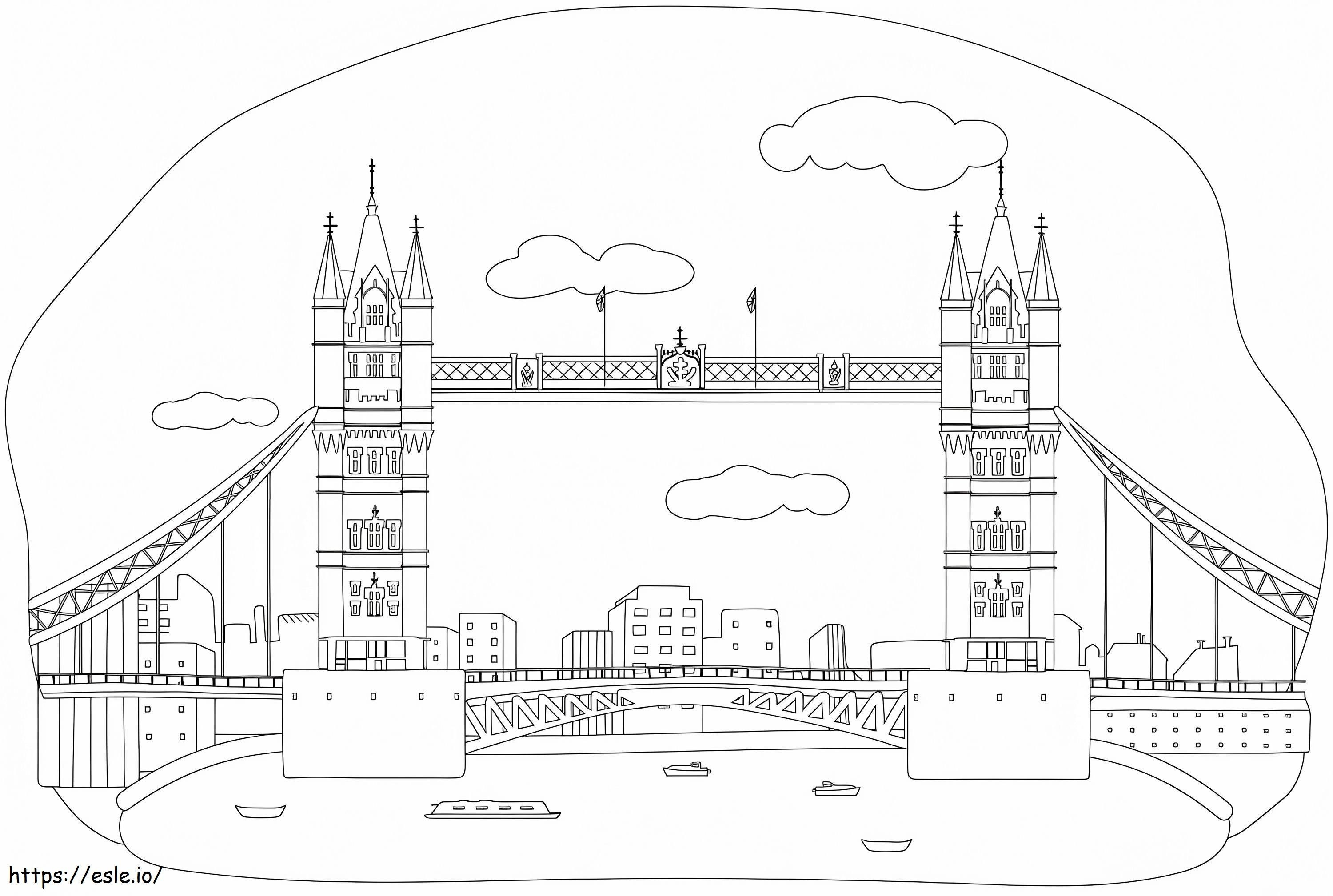 Coloriage Pont de la tour 1 à imprimer dessin