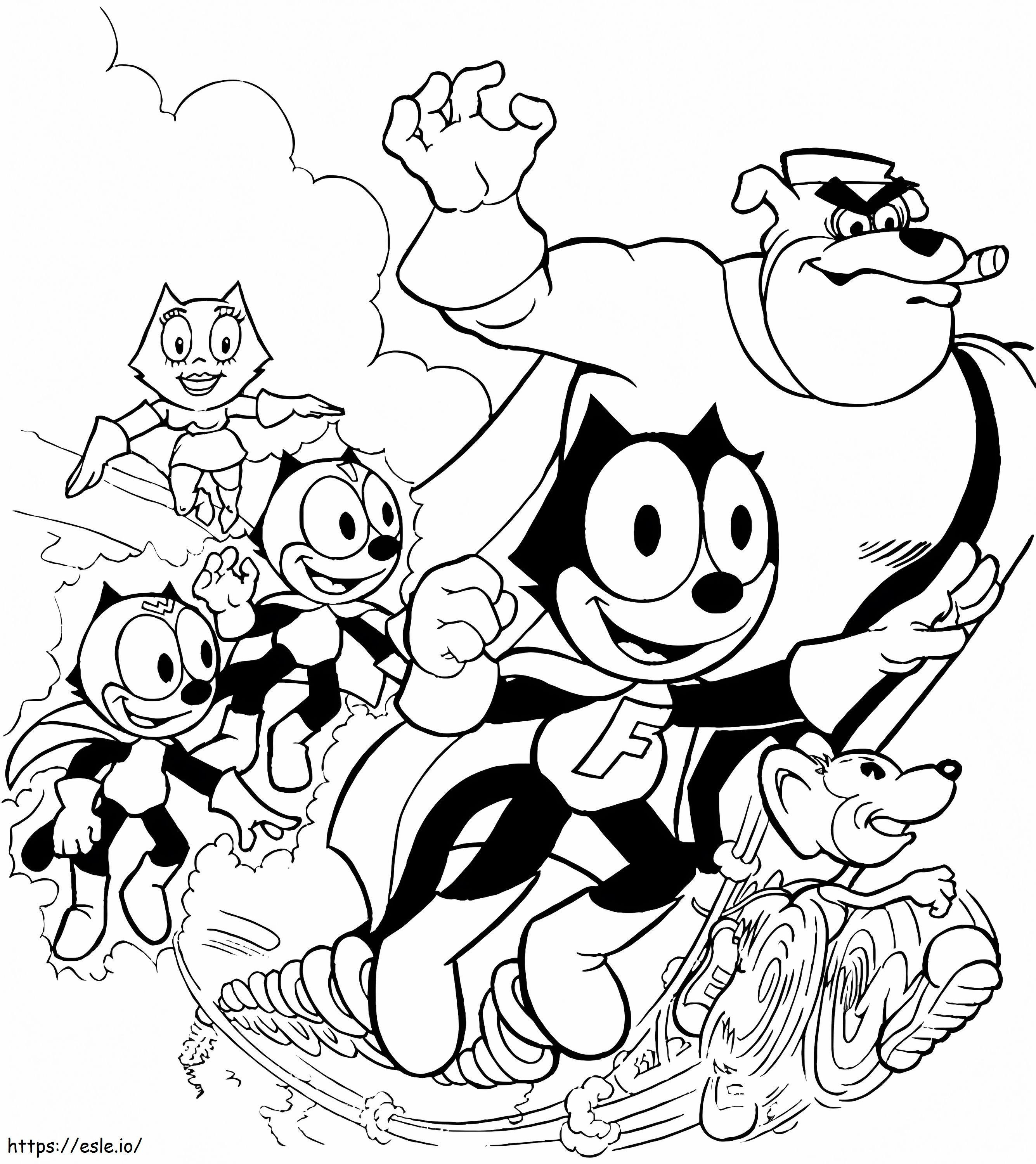 Felix The Cat Squad coloring page