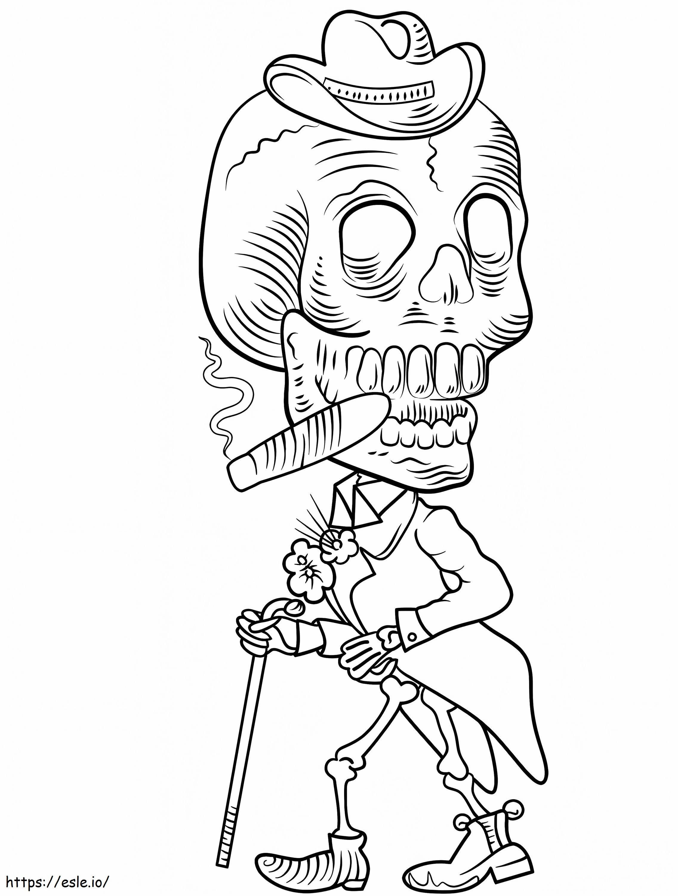 Coloriage  jour du squelette mort à imprimer dessin