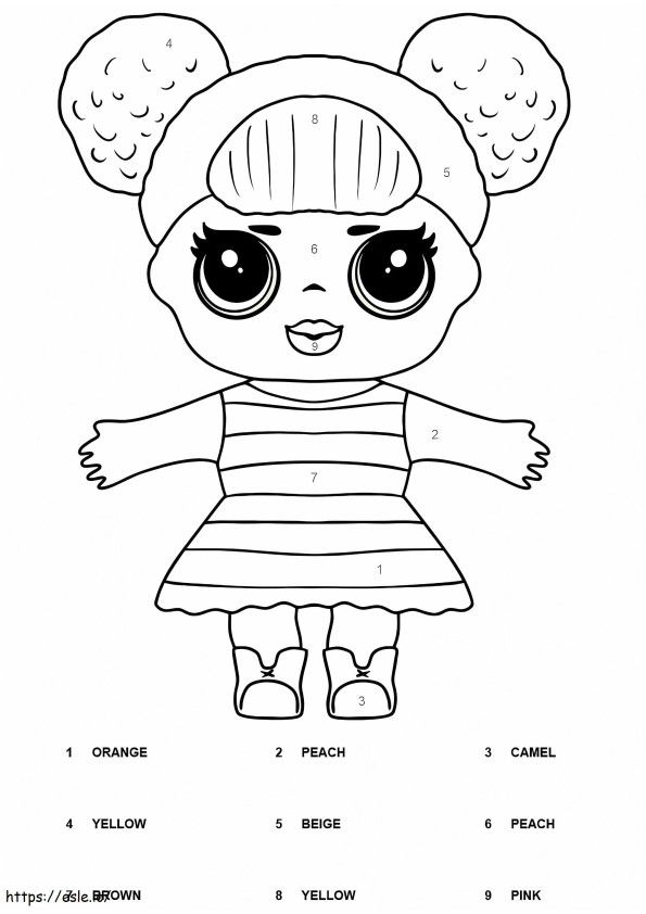 Queen Bee LOL Surprise Color By Number coloring page