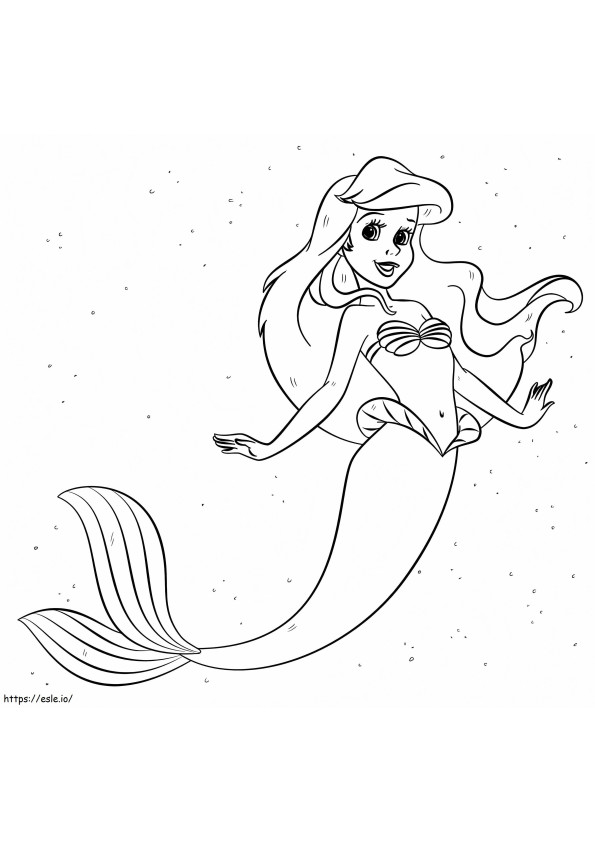 Ariel da pequena sereia para colorir