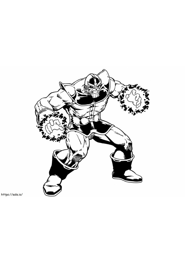 Thanos From The Titans With The Infinity Gauntlet Scaled coloring page