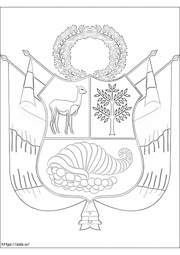Peru Coat Of Arms coloring page