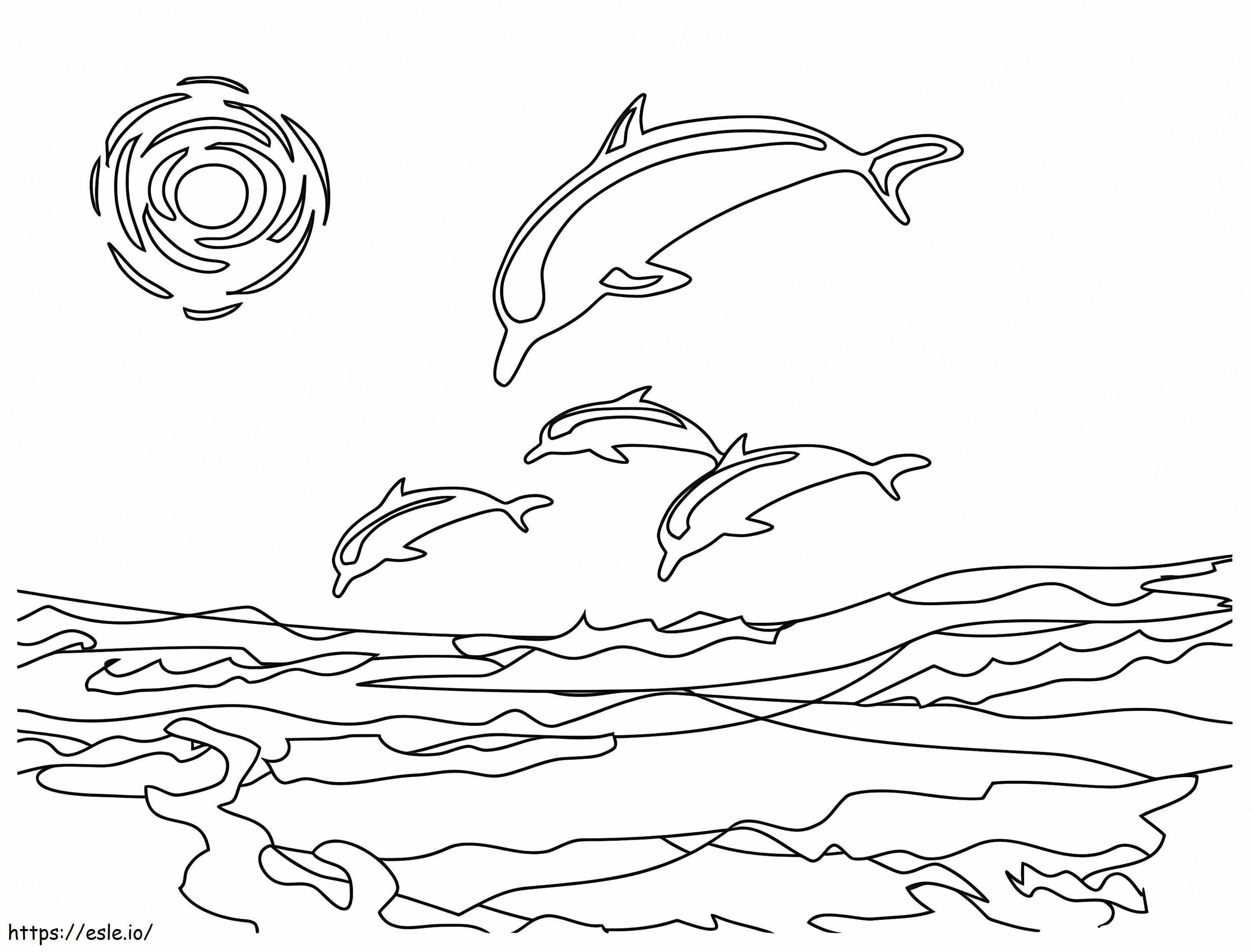 Free Printable Dolphins coloring page