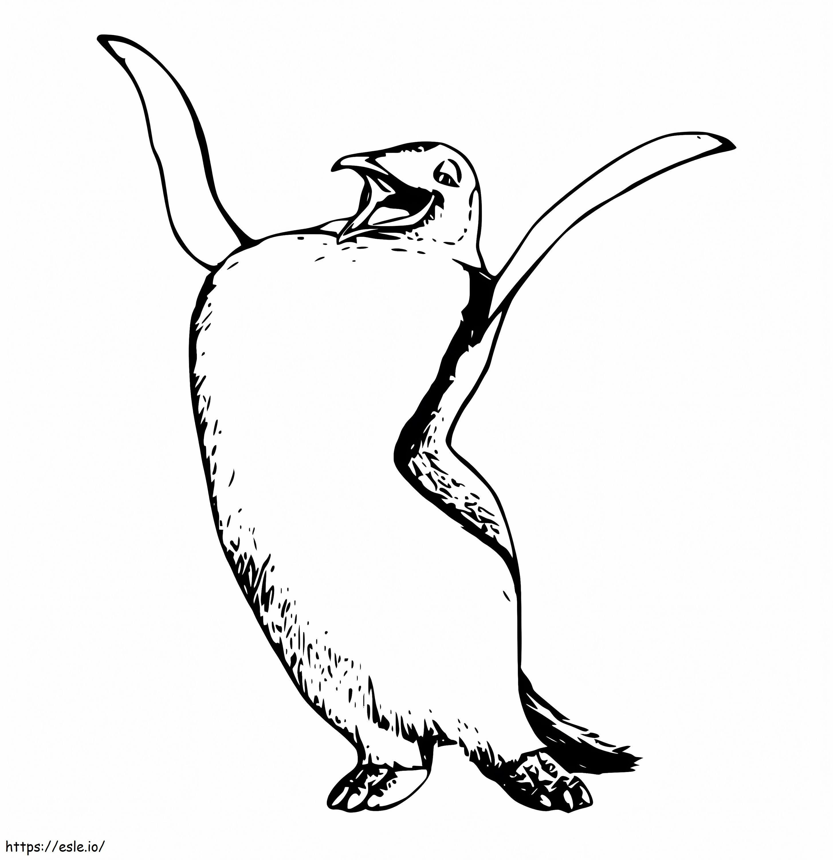 Pinguino Mumble che balla da colorare