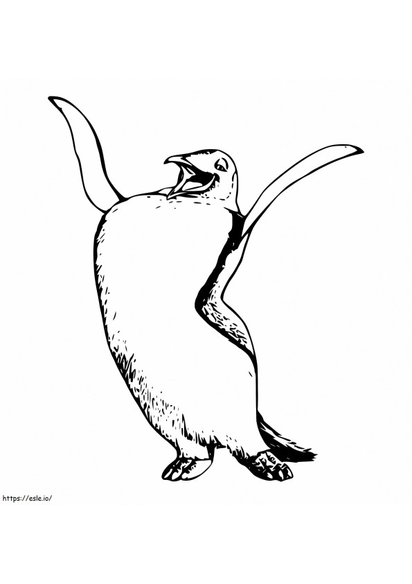 Pinguino Mumble che balla da colorare