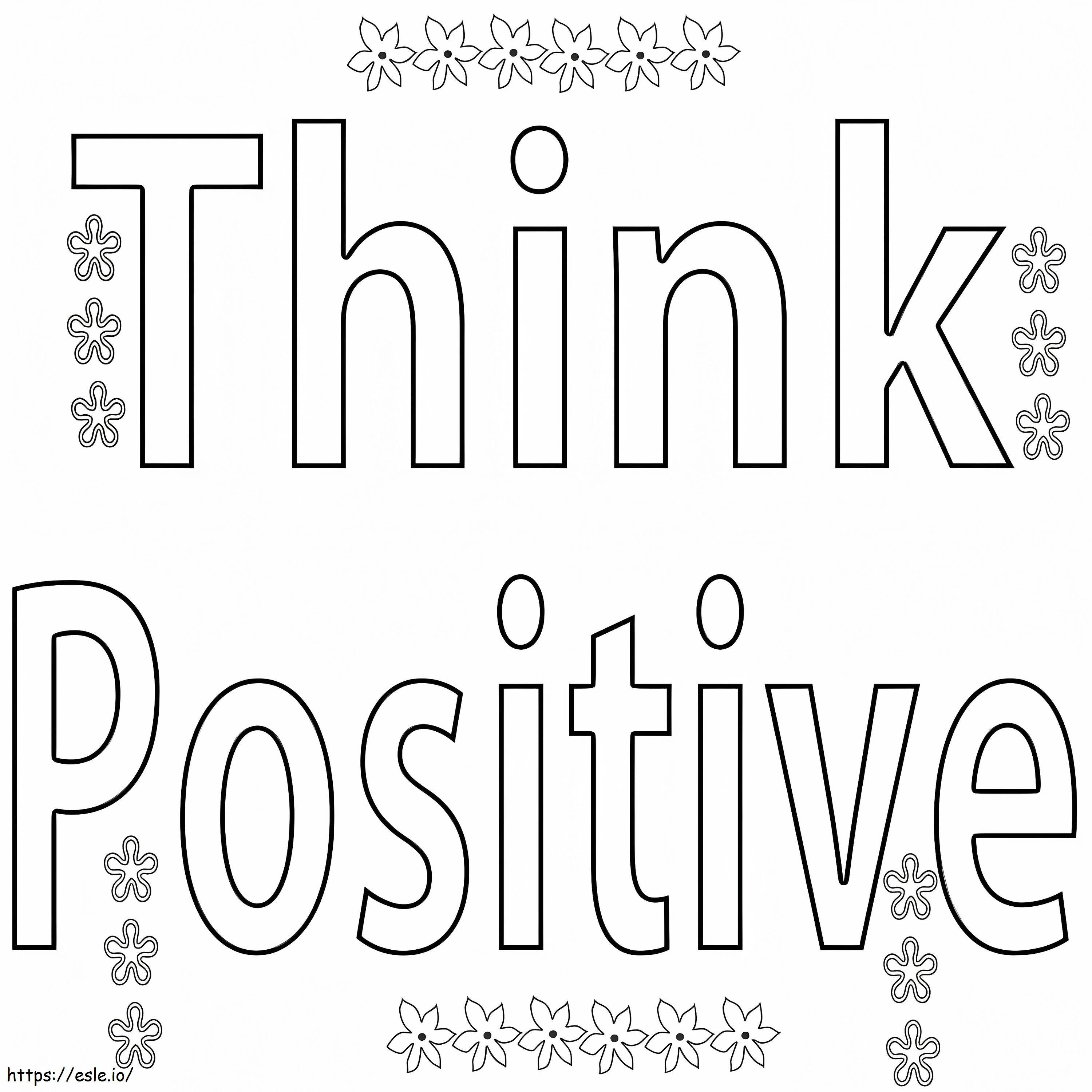 Print Think Positive coloring page