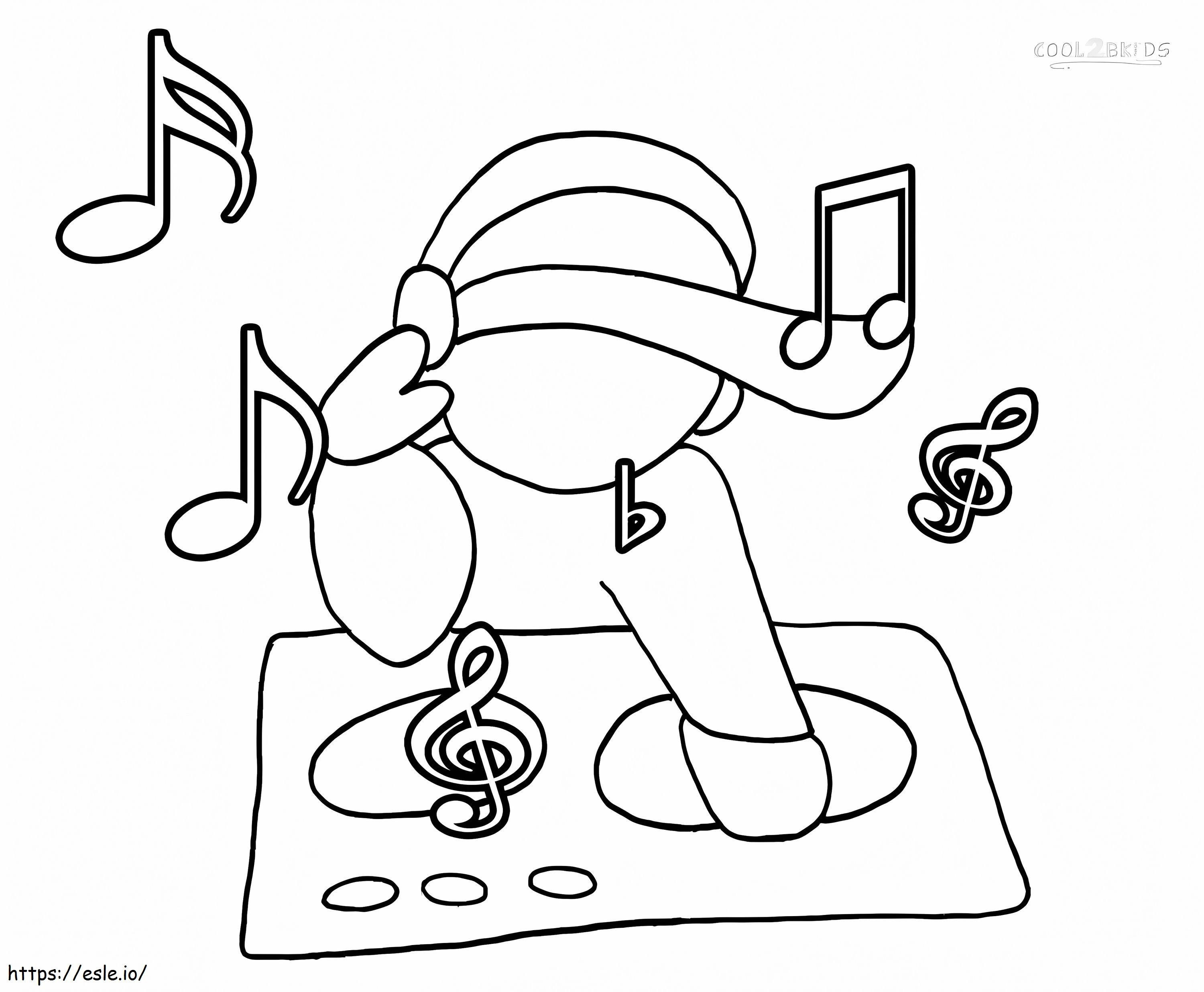 Dj Music Notes coloring page