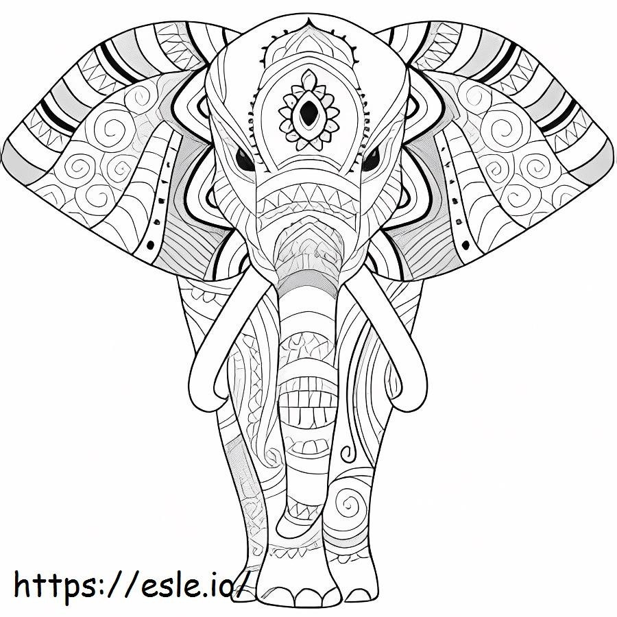 Elefantti Zentangle värityskuva