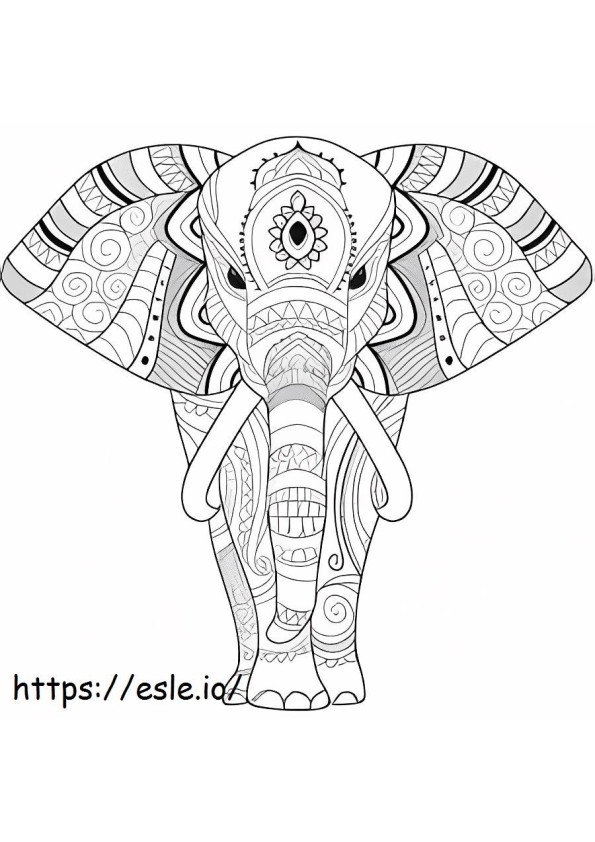 Elephant Zentangle coloring page