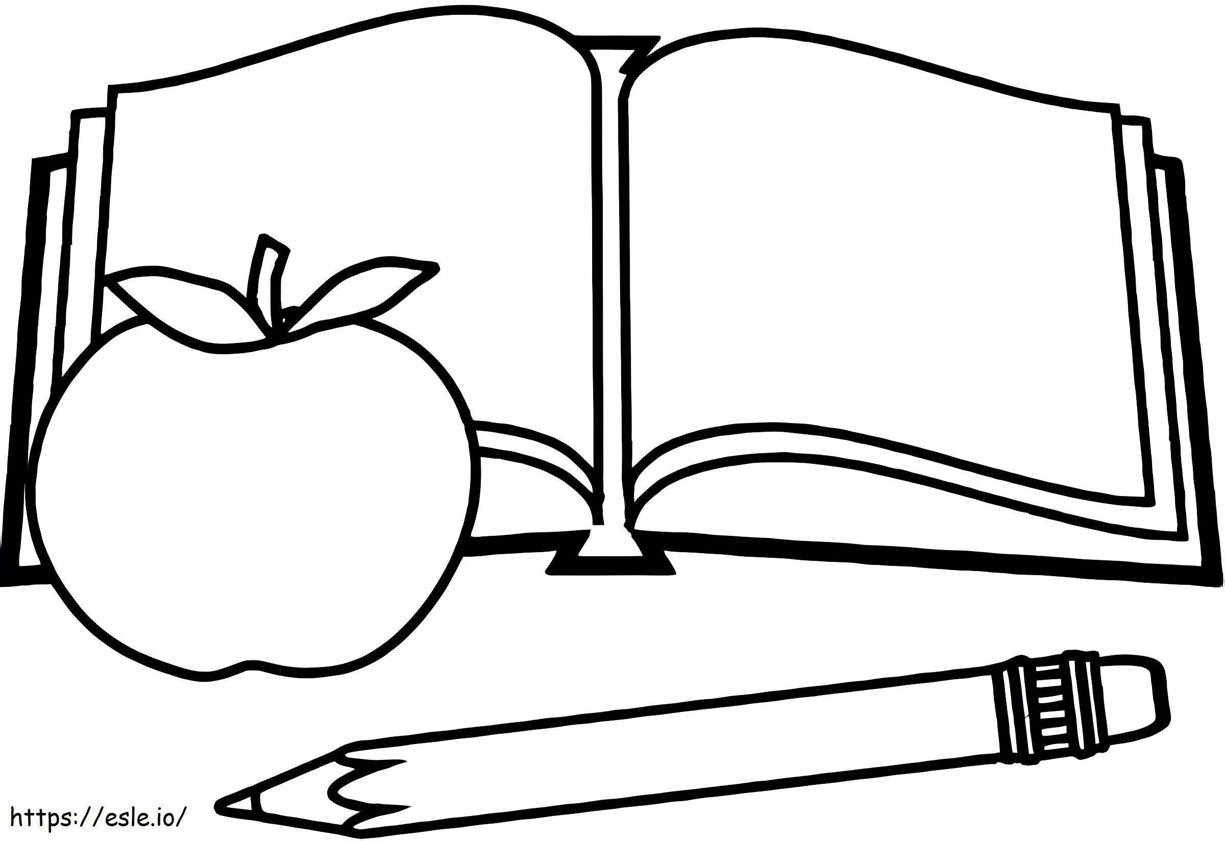 Apfel- und Bleistiftbuch ausmalbilder
