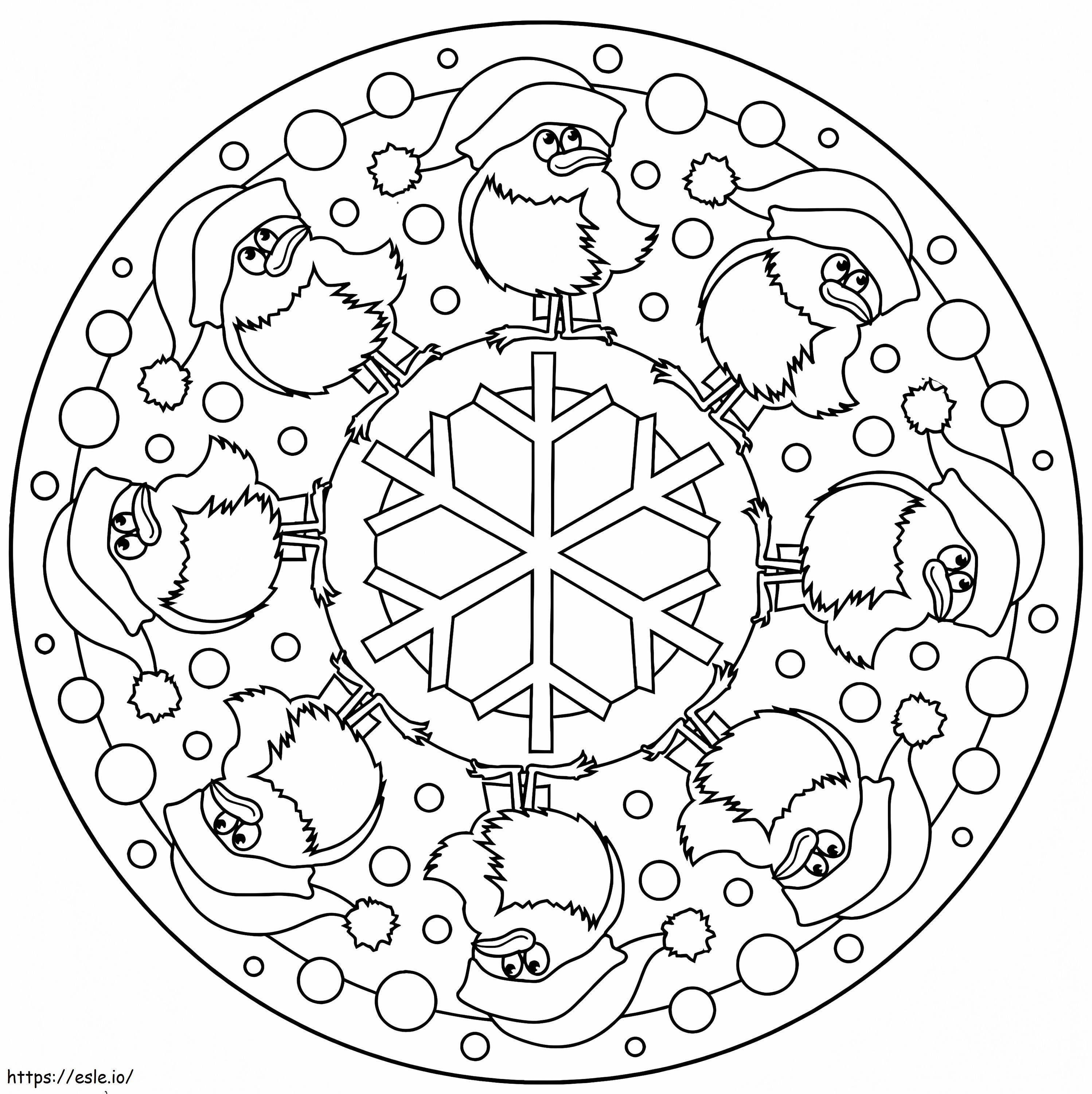 Coloriage Mandala de Noël 7 à imprimer dessin