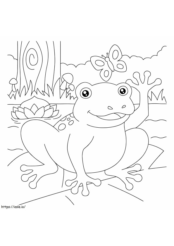 Frog And Butterfly coloring page