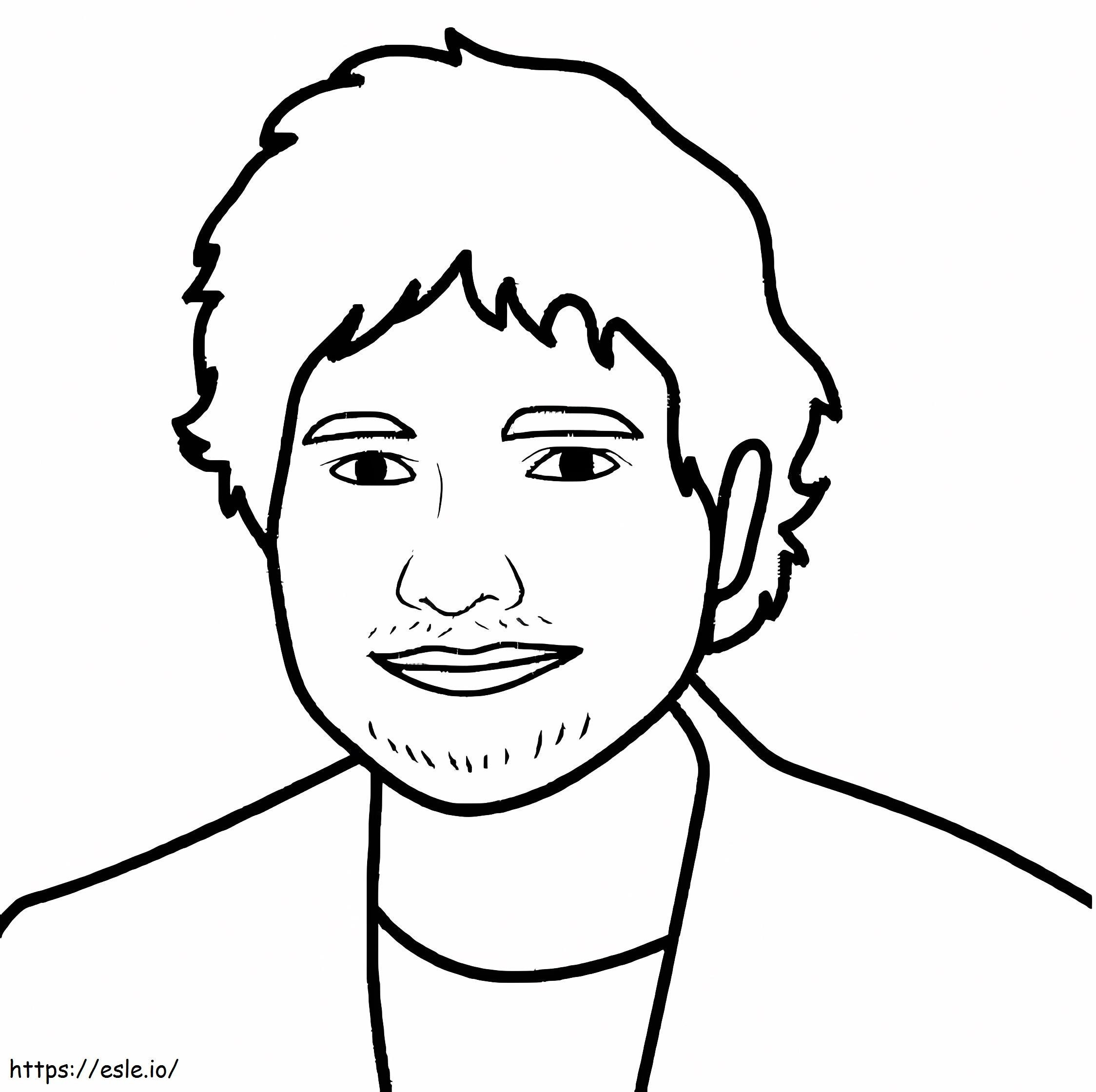 Coloriage Chanteur Ed Sheeran à imprimer dessin