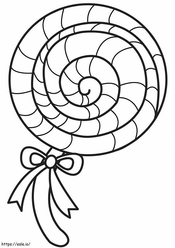 Coloriage Sucette avec noeud de ruban à imprimer dessin