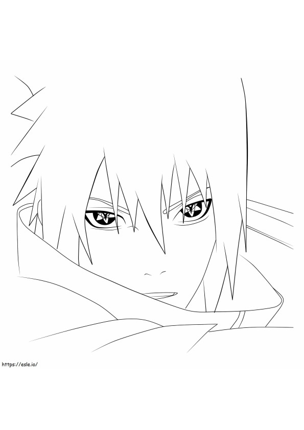 Awesome Face Sasuke coloring page