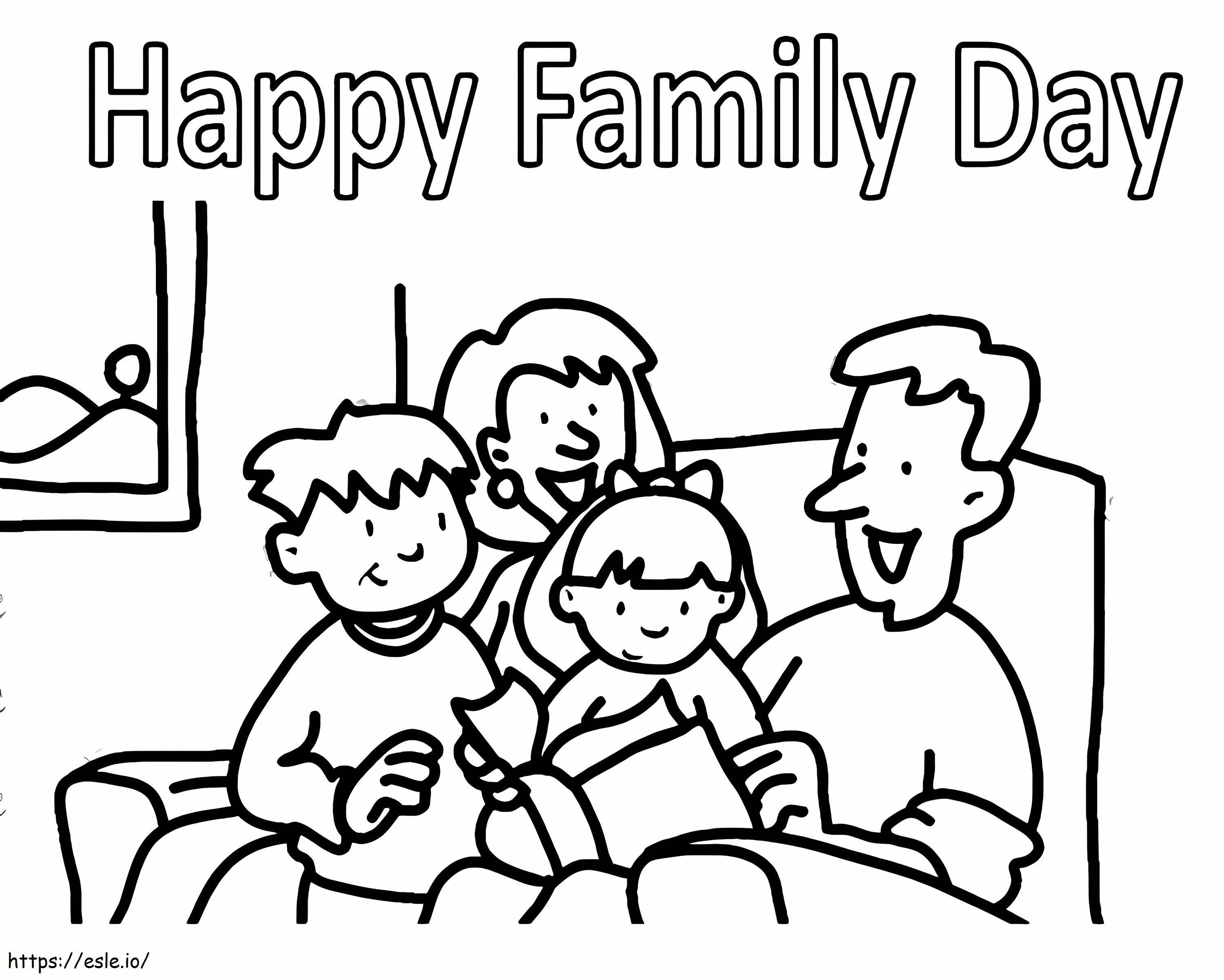 Coloriage Bonne journée en famille à imprimer dessin