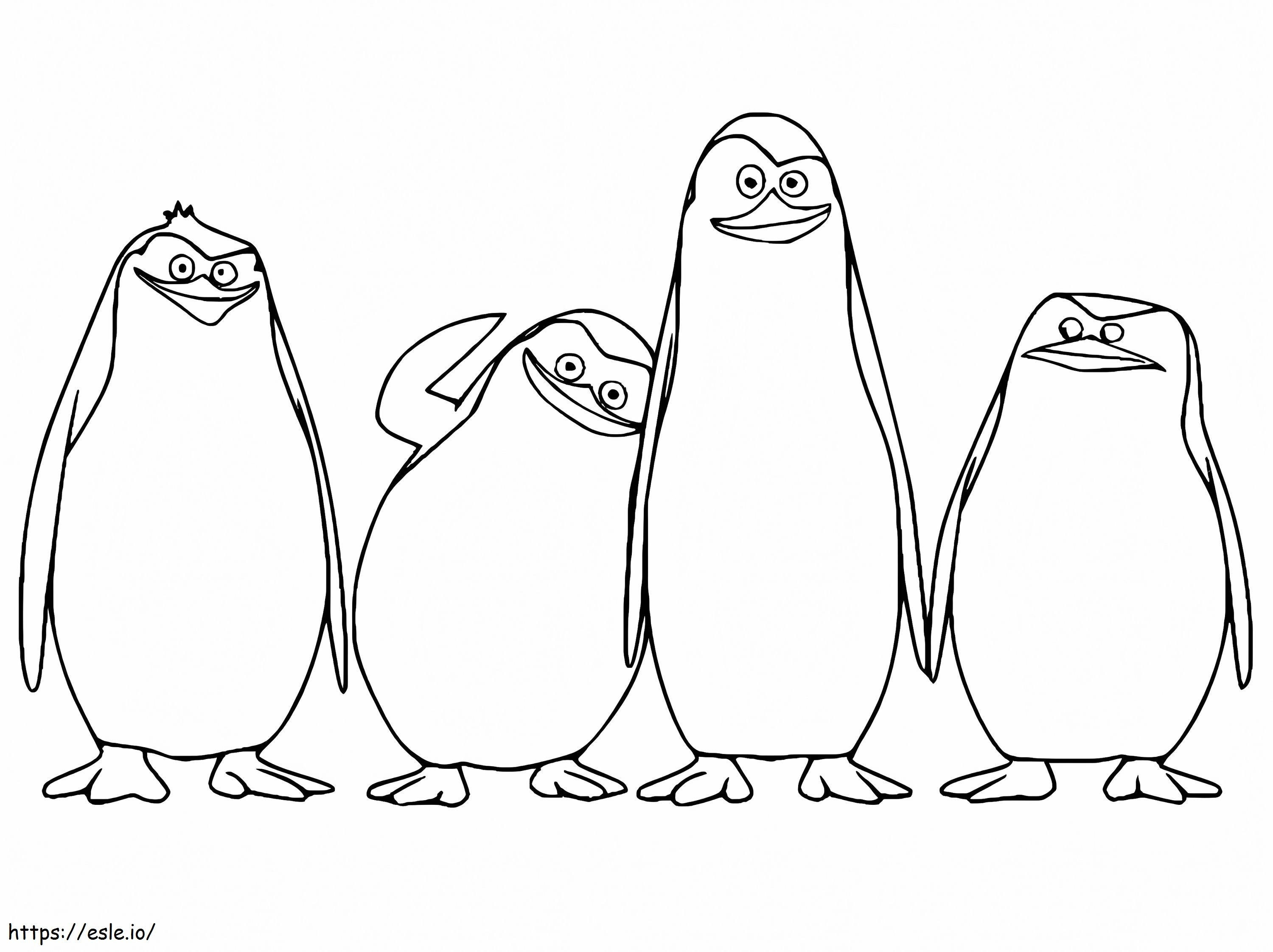 Pinguins fofos de Madagascar para colorir