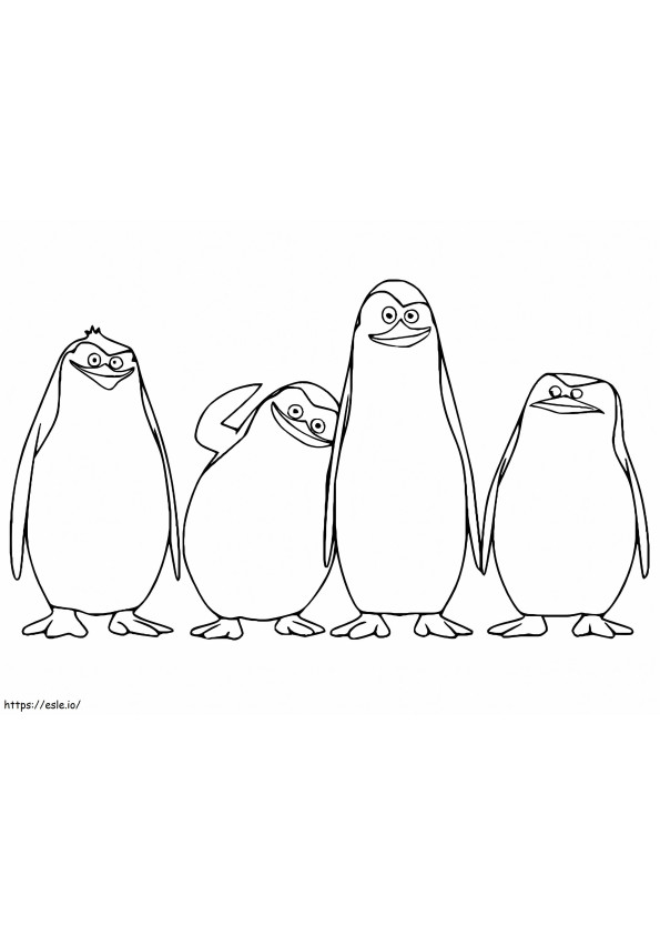 lindos pinguinos de madagascar para colorear